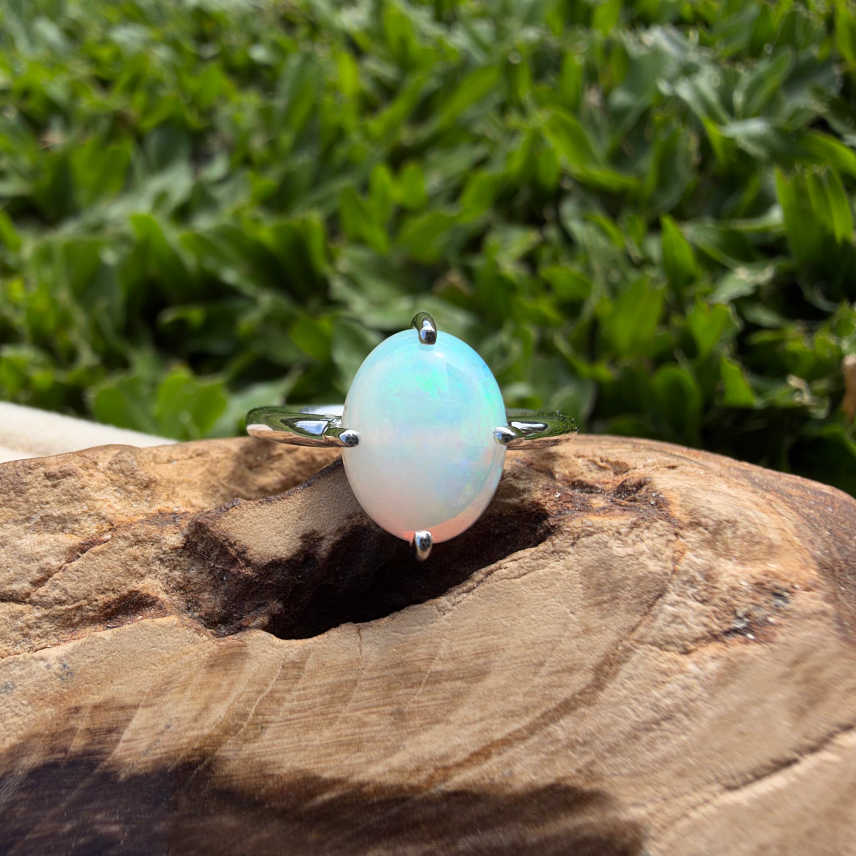 2.5ct Coober Pedy Opal Ring ~ 'Karijini Rainbow' | 925 Sterling Silver | Solid Australian Opal