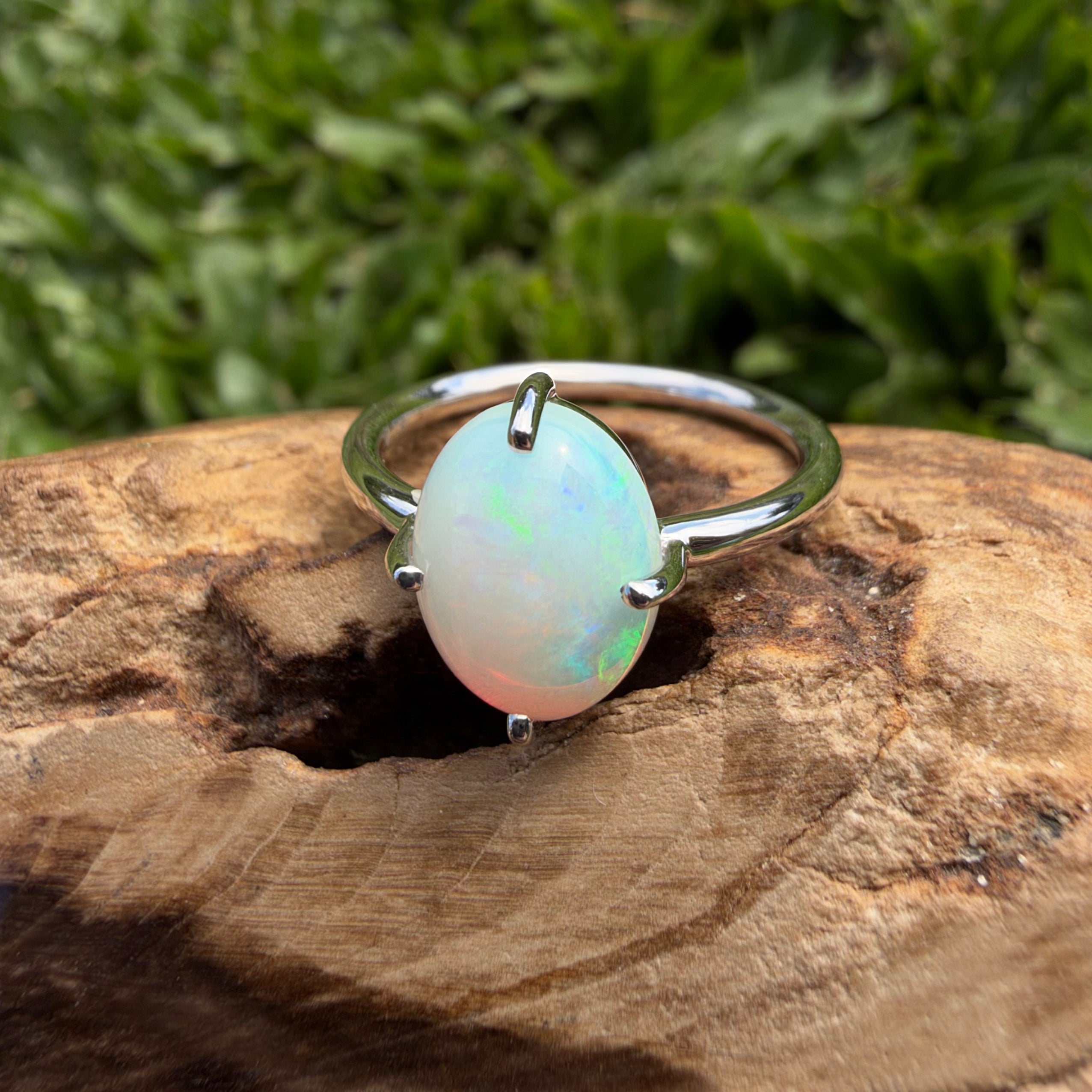 2.5ct Coober Pedy Opal Ring ~ 'Karijini Rainbow' | 925 Sterling Silver | Solid Australian Opal