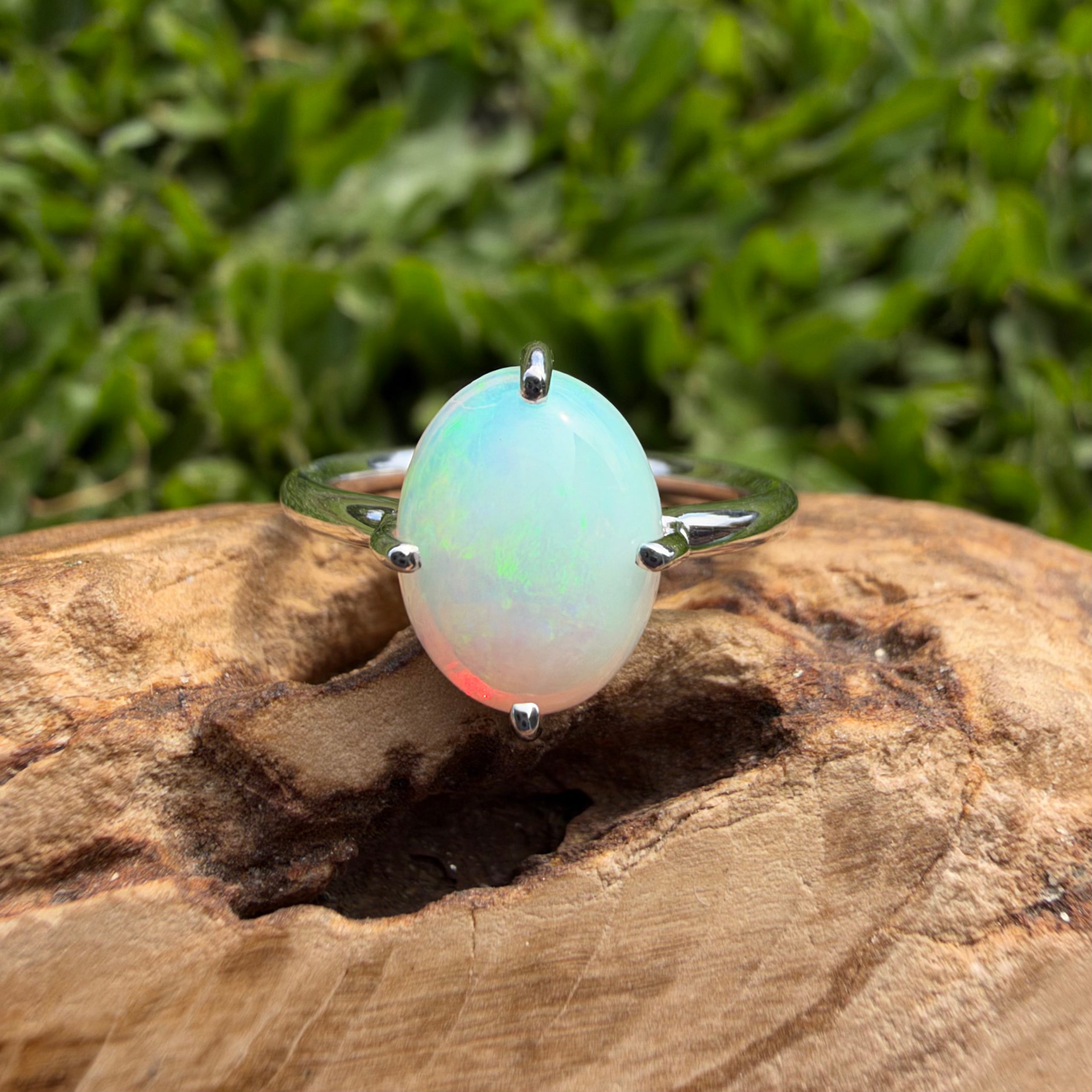 2.5ct Coober Pedy Opal Ring ~ 'Karijini Rainbow' | 925 Sterling Silver | Solid Australian Opal
