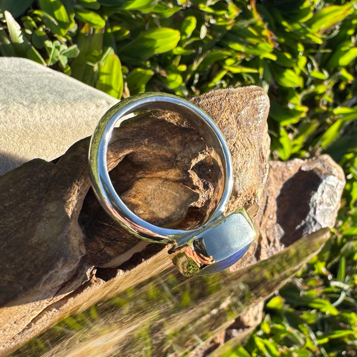 5.4ct Lightning Ridge Dark Crystal Opal Ring ~ 'Grampians Gold' | Two-Tone 9ct Yellow Gold & 925 Sterling Silver | Solid Australian Opal