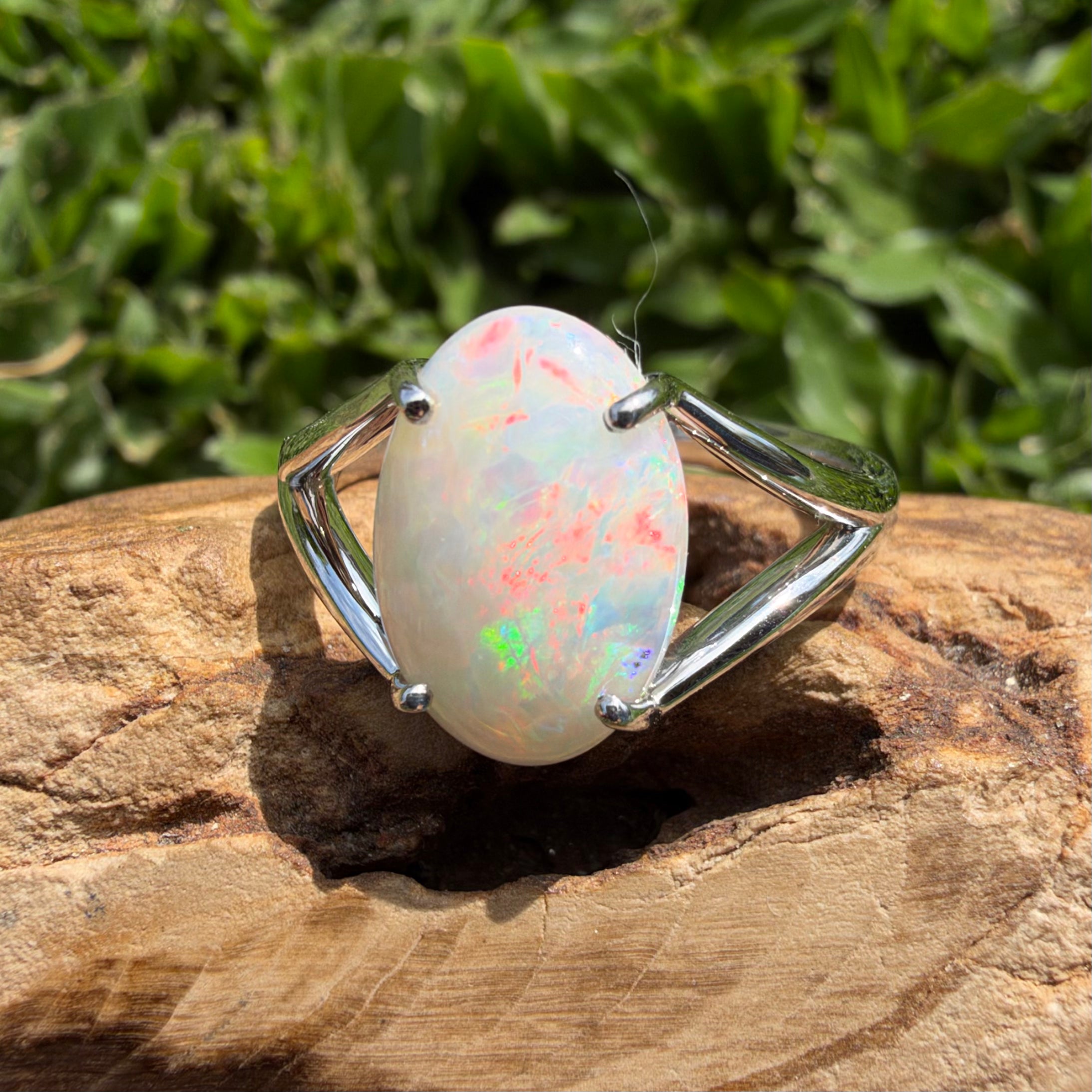 2.4ct Coober Pedy Opal Ring ~ 'Flinders Ranges Prism' | 925 Sterling Silver | Solid Australian Opal