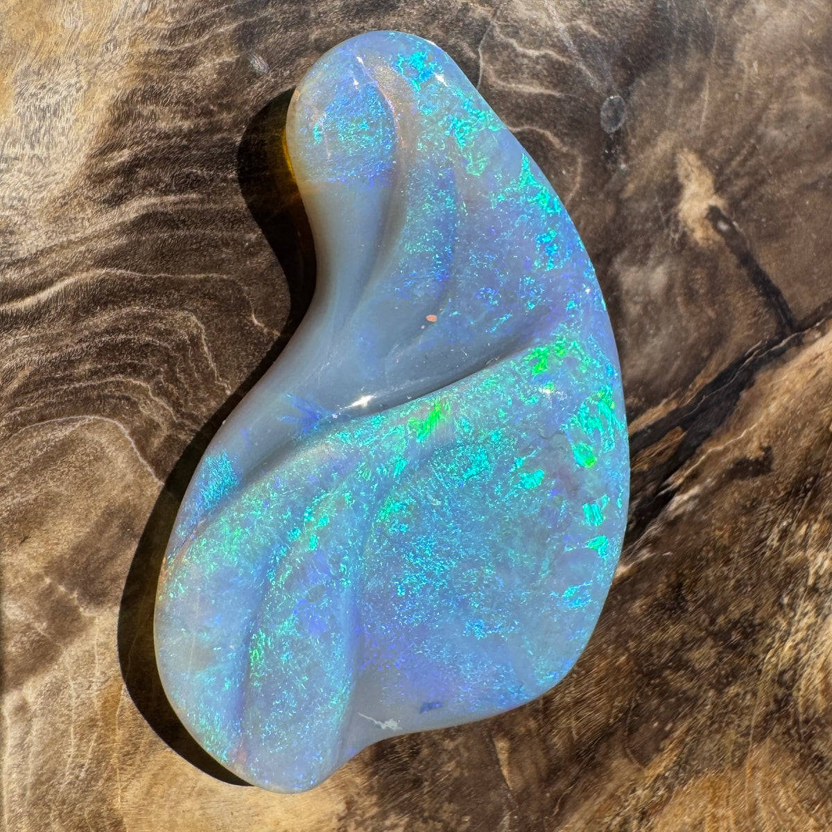 23.8ct Coober Pedy Dark Crystal Opal Carving | Solid Australian Opal | Hand-Carved