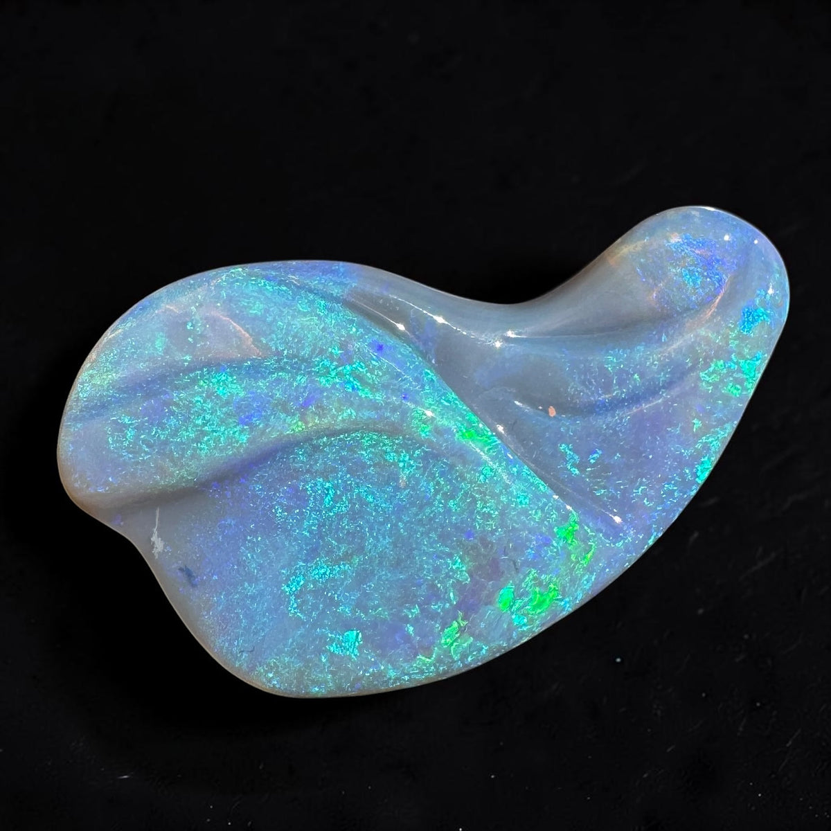 23.8ct Coober Pedy Dark Crystal Opal Carving | Solid Australian Opal | Hand-Carved