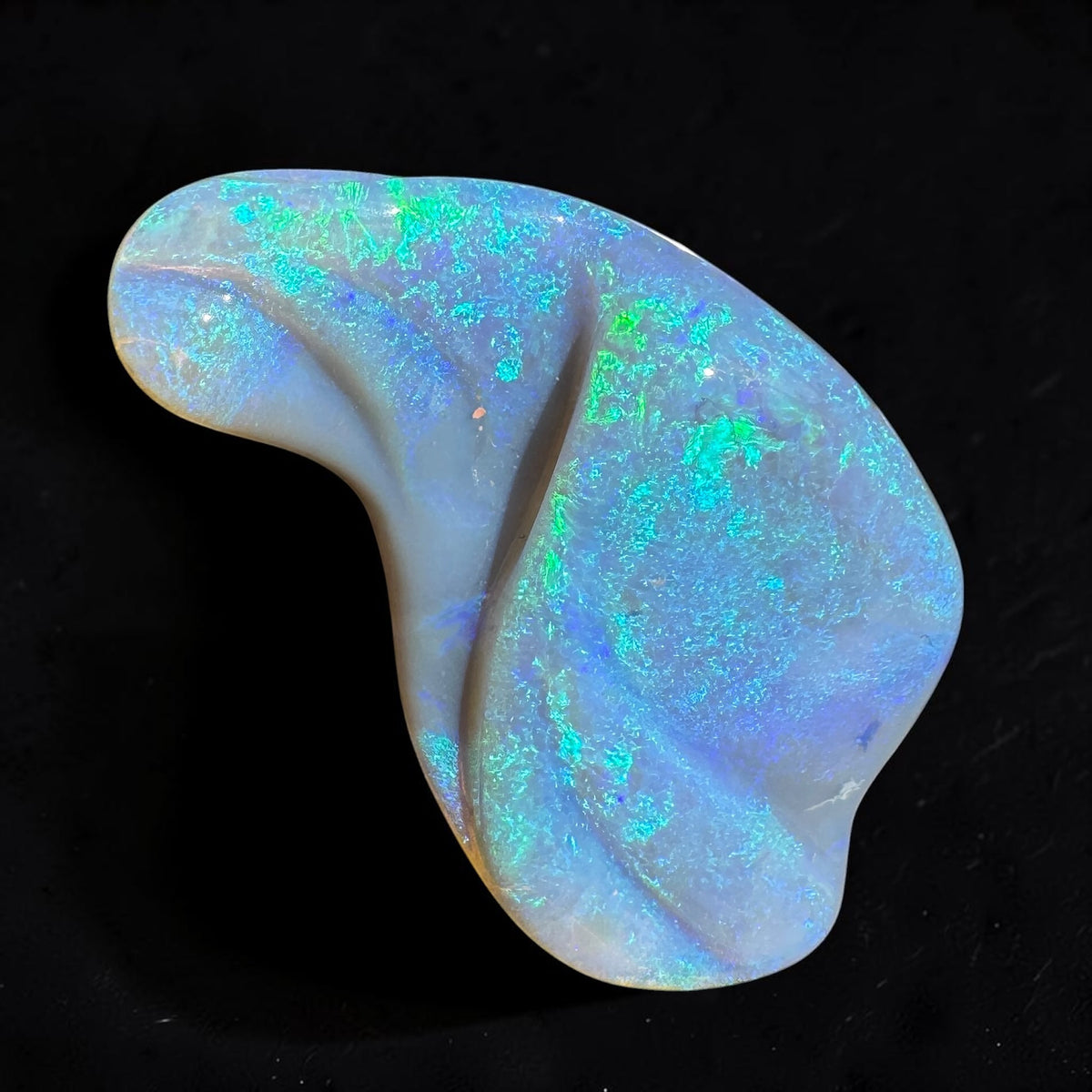 23.8ct Coober Pedy Dark Crystal Opal Carving | Solid Australian Opal | Hand-Carved