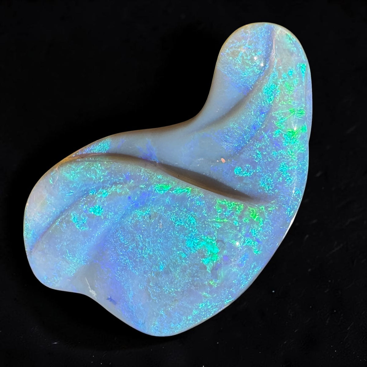 23.8ct Coober Pedy Dark Crystal Opal Carving | Solid Australian Opal | Hand-Carved