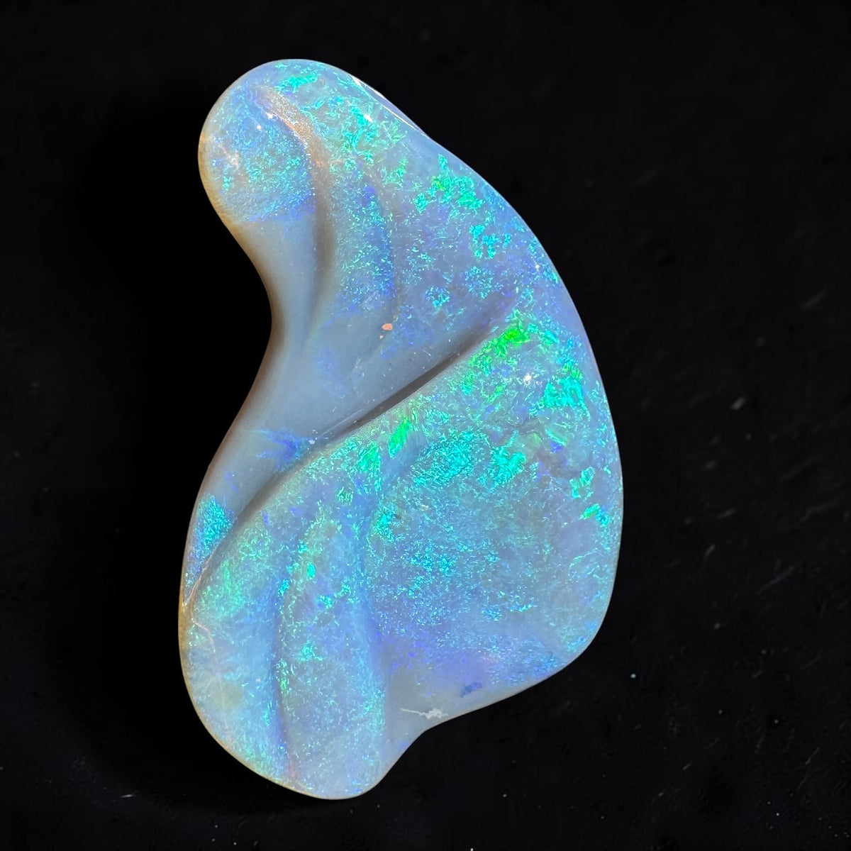 23.8ct Coober Pedy Dark Crystal Opal Carving | Solid Australian Opal | Hand-Carved
