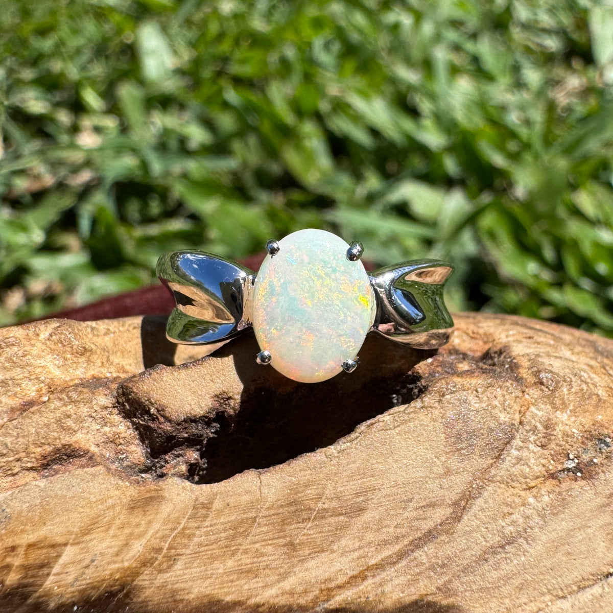 1ct Coober Pedy Opal Ring ~ 'Wyperfeld Ember' | 925 Sterling Silver | Solid Australian Opal