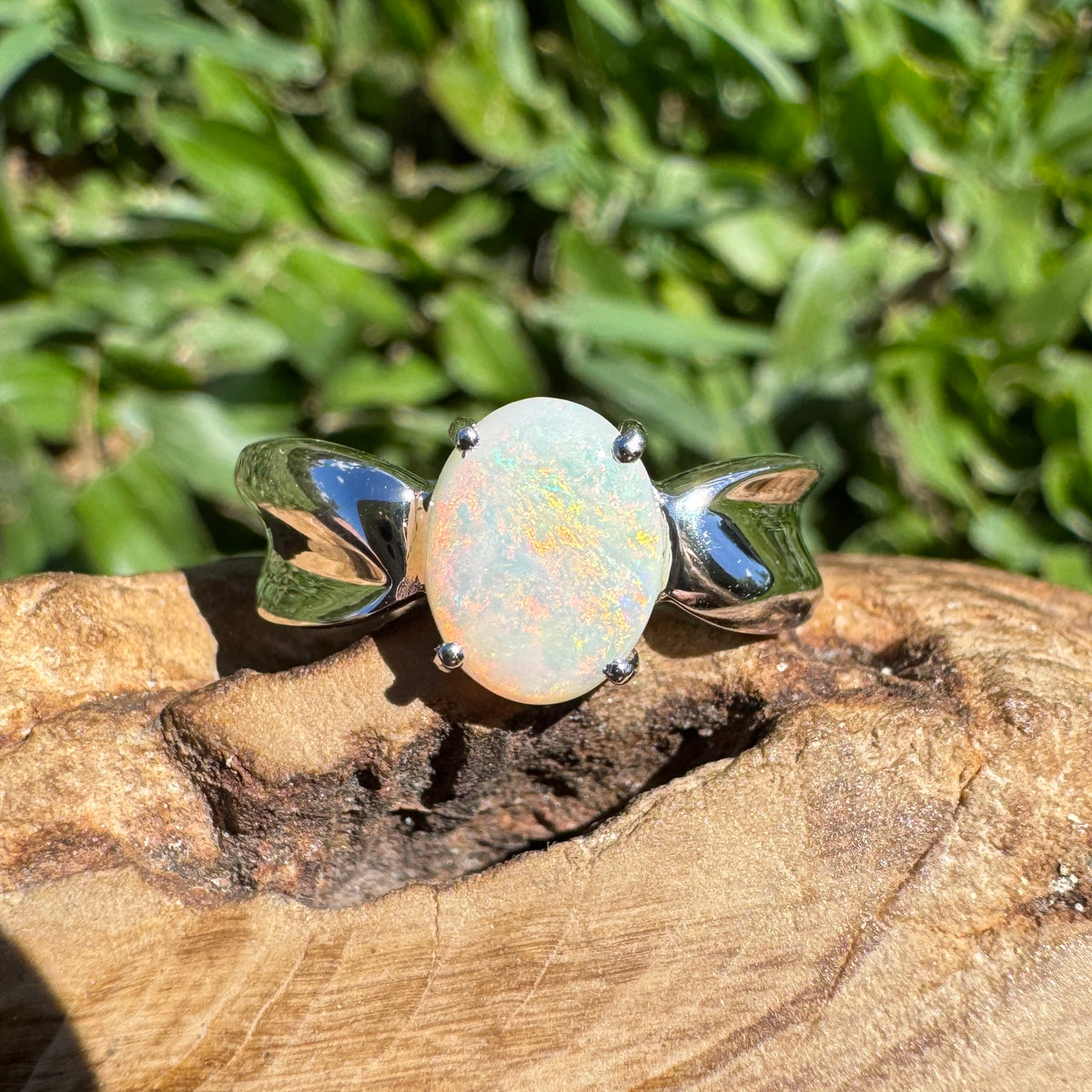 1ct Coober Pedy Opal Ring ~ 'Wyperfeld Ember' | 925 Sterling Silver | Solid Australian Opal