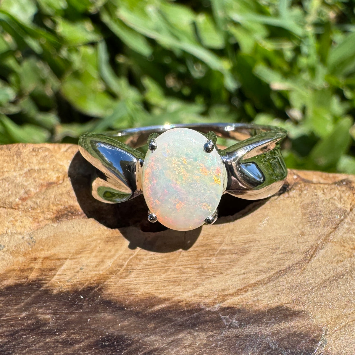 1ct Coober Pedy Opal Ring ~ 'Wyperfeld Ember' | 925 Sterling Silver | Solid Australian Opal