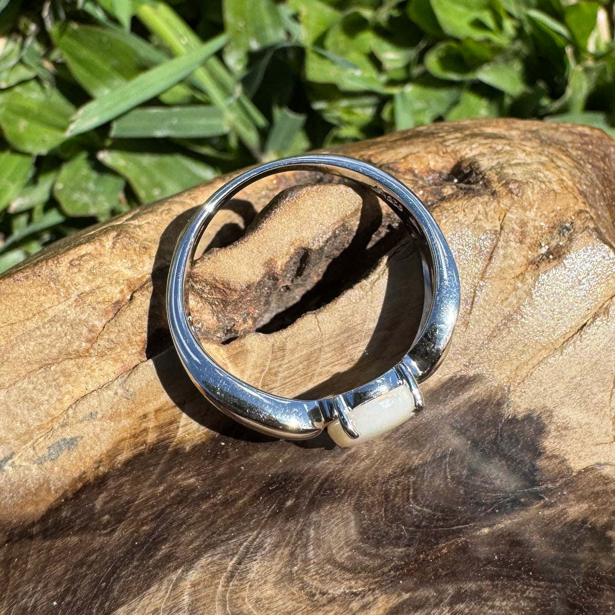 1ct Coober Pedy Opal Ring ~ 'Wyperfeld Ember' | 925 Sterling Silver | Solid Australian Opal