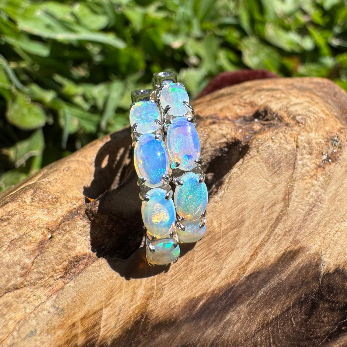 2.4ct Coober Pedy Crystal Opal Huggie Earrings ~ 'Croajingolong Tide' | 925 Sterling Silver | Solid Australian Opal