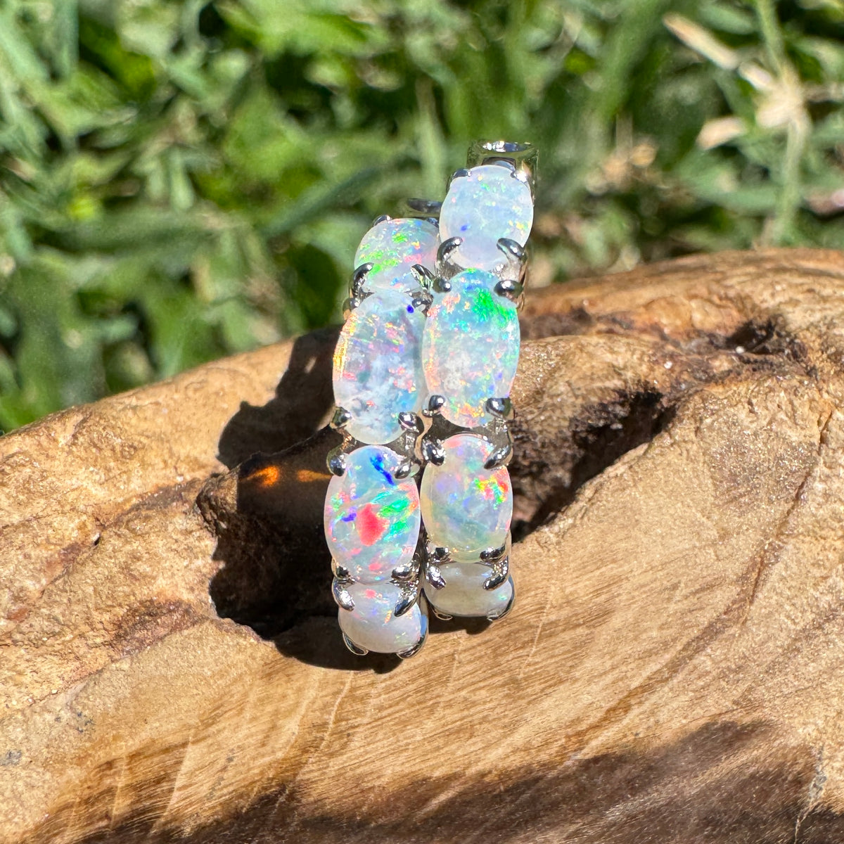 2.4ct Coober Pedy Crystal Opal Huggie Earrings ~ 'Nitmiluk Shimmer' | 925 Sterling Silver | Solid Australian Opal