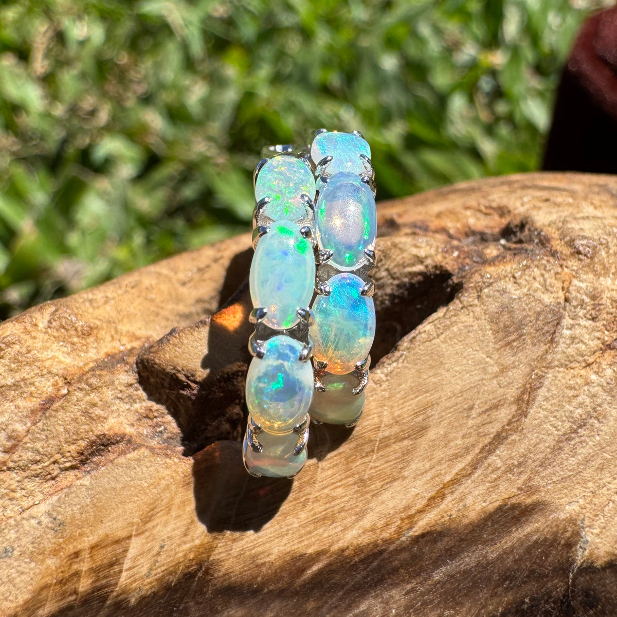 2.4ct Coober Pedy Crystal Opal Huggie Earrings ~ 'Wineglass Bay Greens' | 925 Sterling Silver | Solid Australian Opal