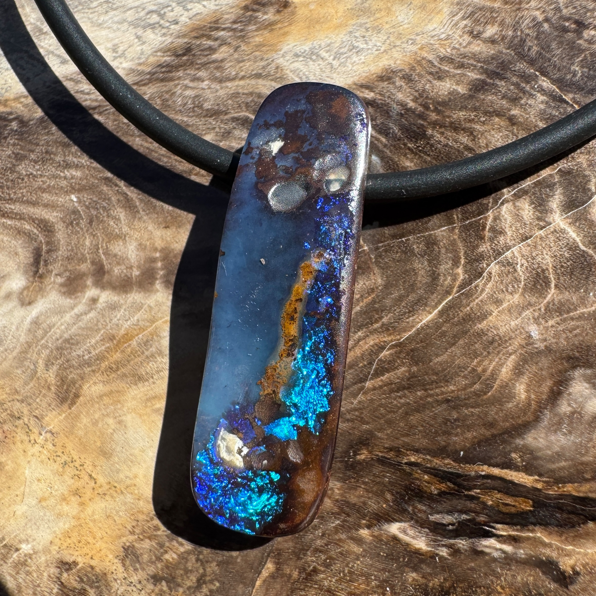 Solid Queensland Boulder Opal Pendant Necklace ~ 'Nullarbor Driftlight' | Solid Australian Opal