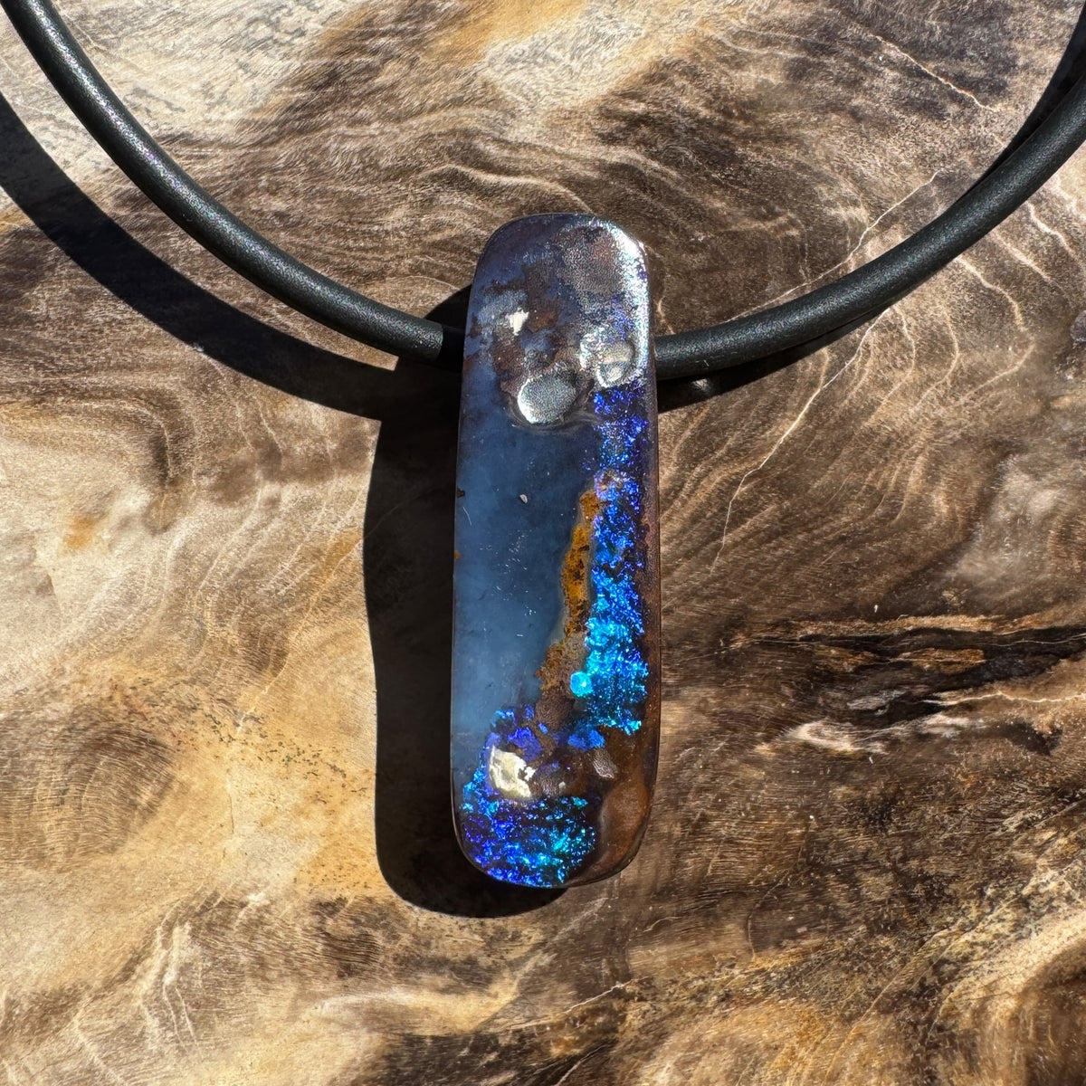 Solid Queensland Boulder Opal Pendant Necklace ~ 'Nullarbor Driftlight' | Solid Australian Opal