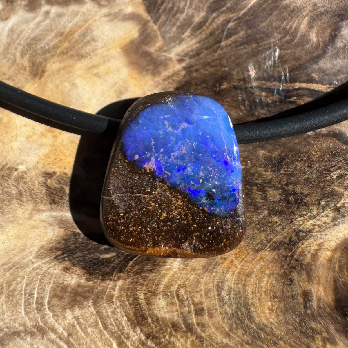 Solid Queensland Boulder Opal Pendant Necklace ~ 'Bungle Tempest' | Solid Australian Opal