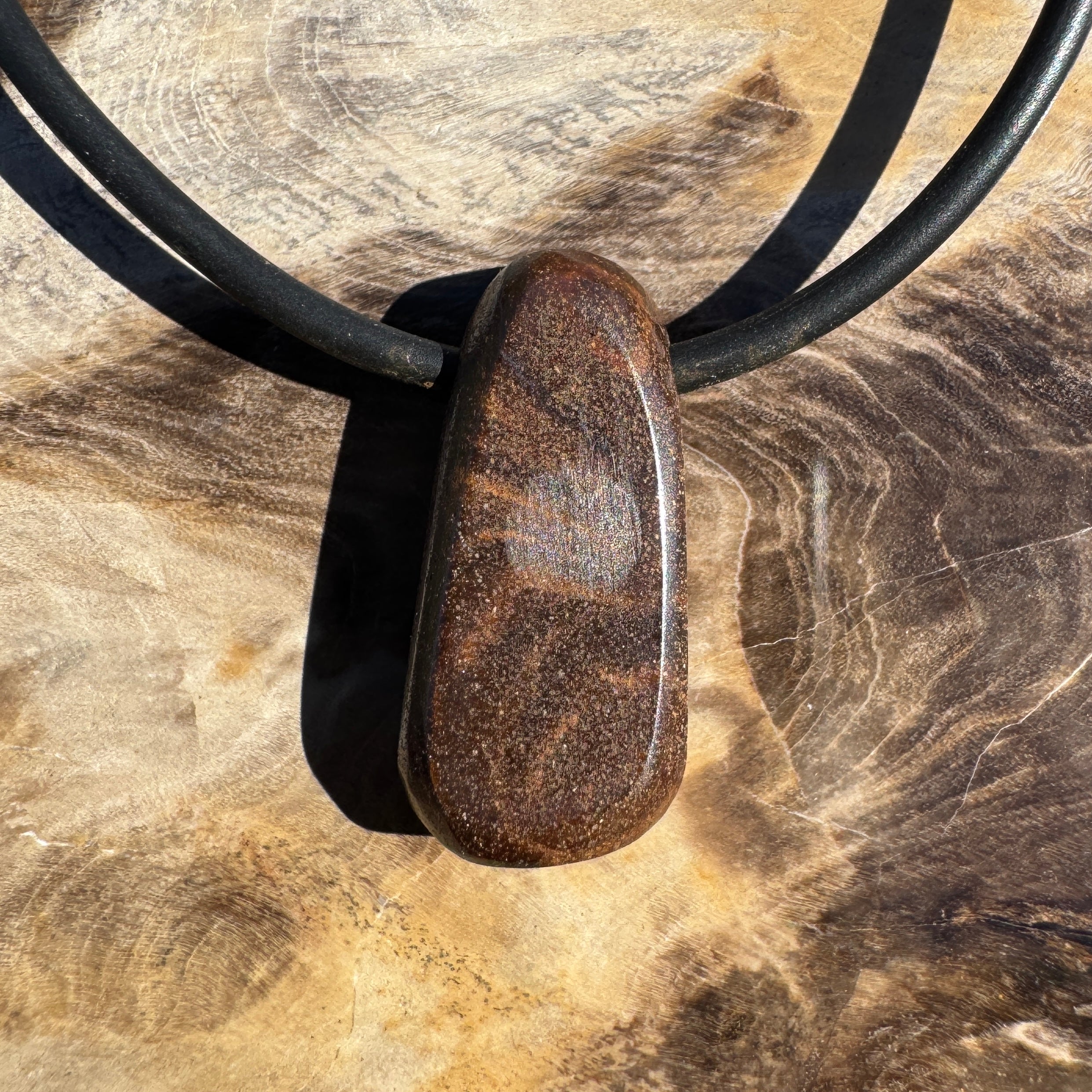 Solid Queensland Boulder Opal Pendant Necklace ~ 'Hawkesbury Flow' | Solid Australian Opal