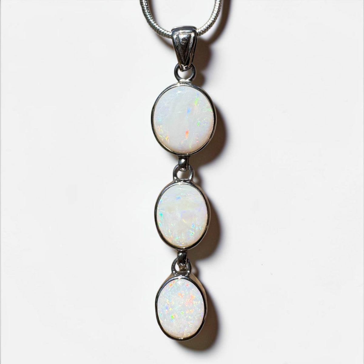 7.5ct Coober Pedy Opal Pendant Necklace ~ 'Karoonda Spectrum' | 925 Sterling Silver | Solid Australian Opal
