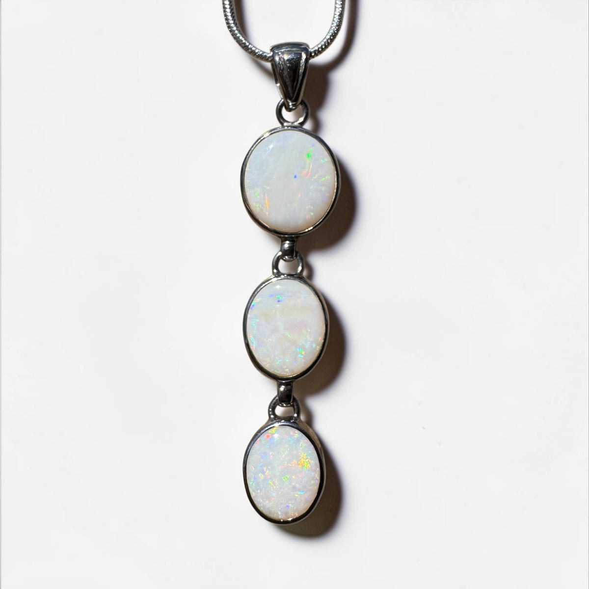 7.5ct Coober Pedy Opal Pendant Necklace ~ 'Karoonda Spectrum' | 925 Sterling Silver | Solid Australian Opal