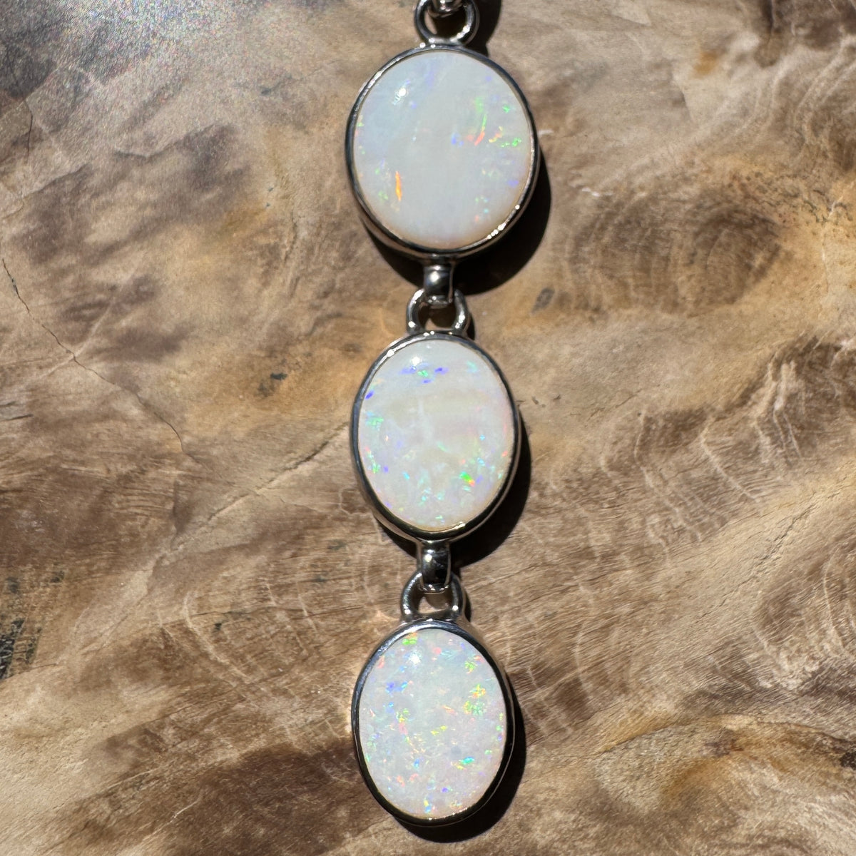 7.5ct Coober Pedy Opal Pendant Necklace ~ 'Karoonda Spectrum' | 925 Sterling Silver | Solid Australian Opal