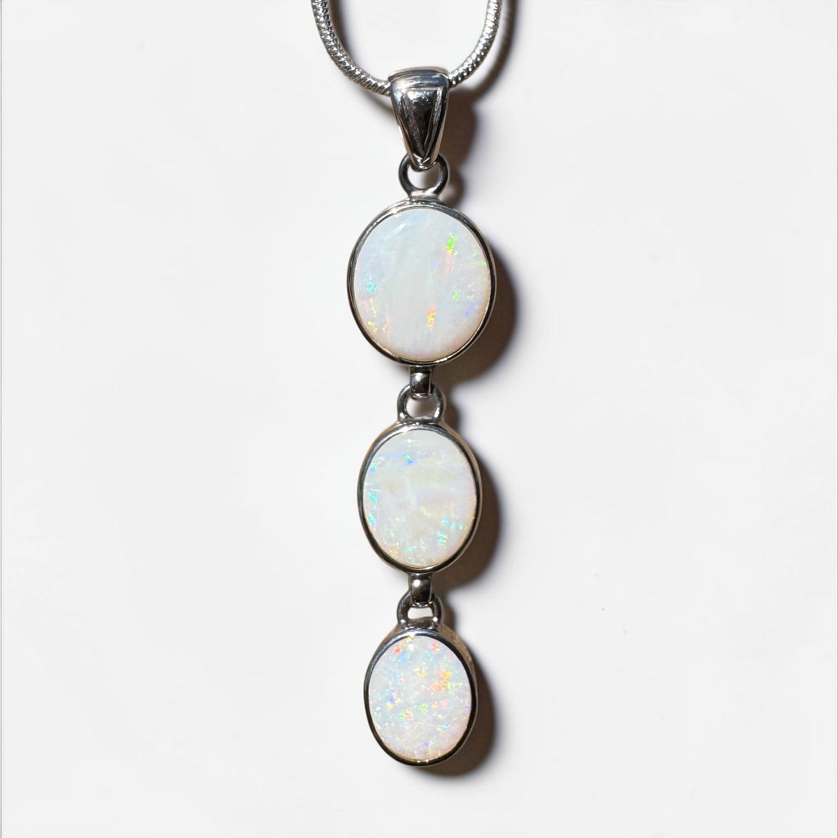 7.5ct Coober Pedy Opal Pendant Necklace ~ 'Karoonda Spectrum' | 925 Sterling Silver | Solid Australian Opal