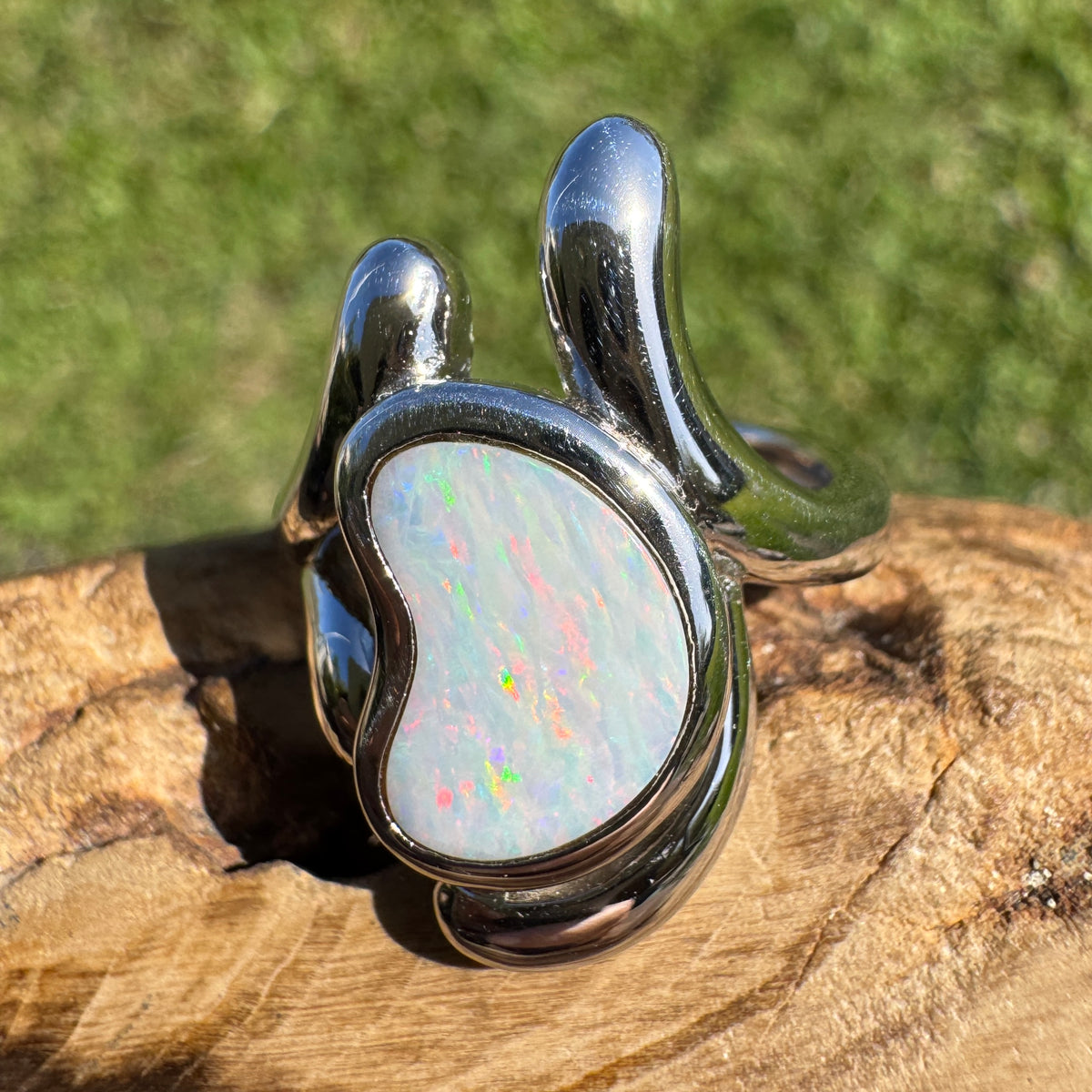 2ct Coober Pedy Opal Ring ~ 'Cloncurry Colour' | 925 Sterling Silver | Solid Australian Opal