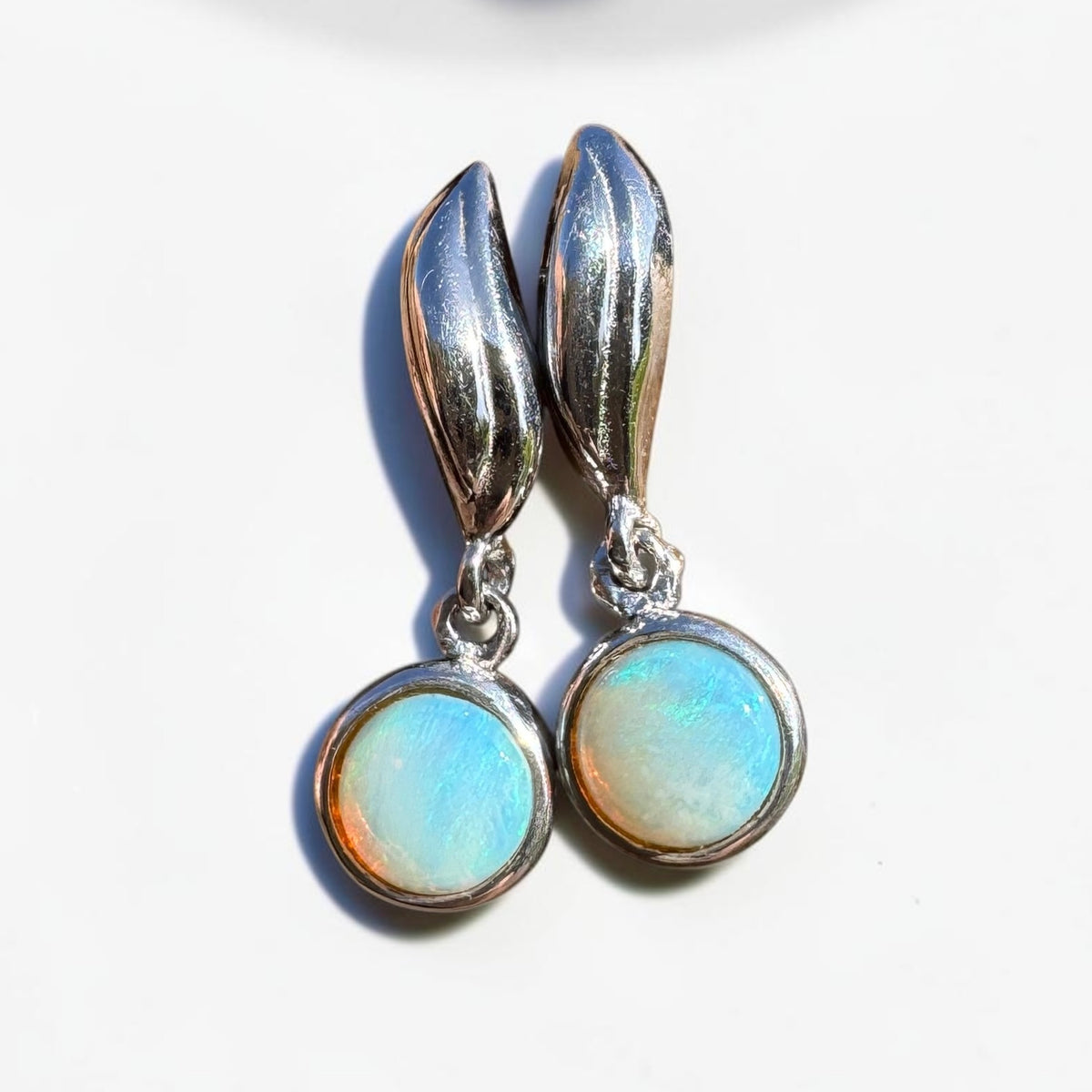 0.8ct Coober Pedy Opal Stud Drop Earrings ~ 'Moonta Drops' | 925 Sterling Silver | Solid Australian Opal
