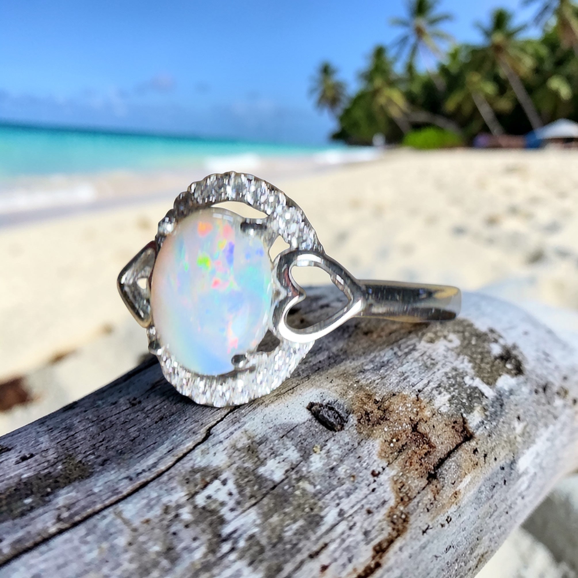 Agnes Waters Wonder ~ 0.8ct Coober Pedy Opal 925 Silver Ring