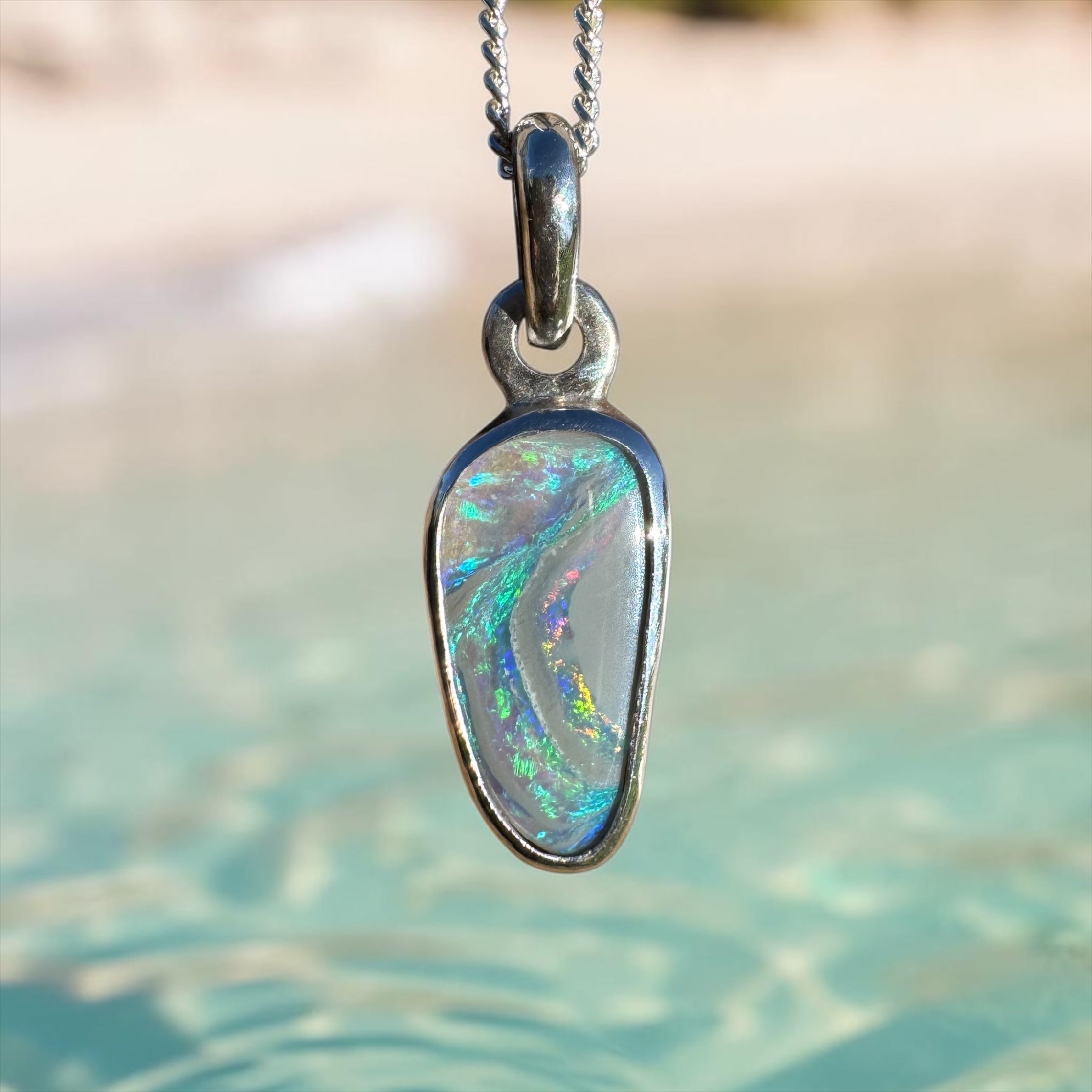 1.2ct Lightning Ridge Opal Pendant Necklace ~ 'Parachilna Pass' | 925 Sterling Silver | Solid Australian Opal