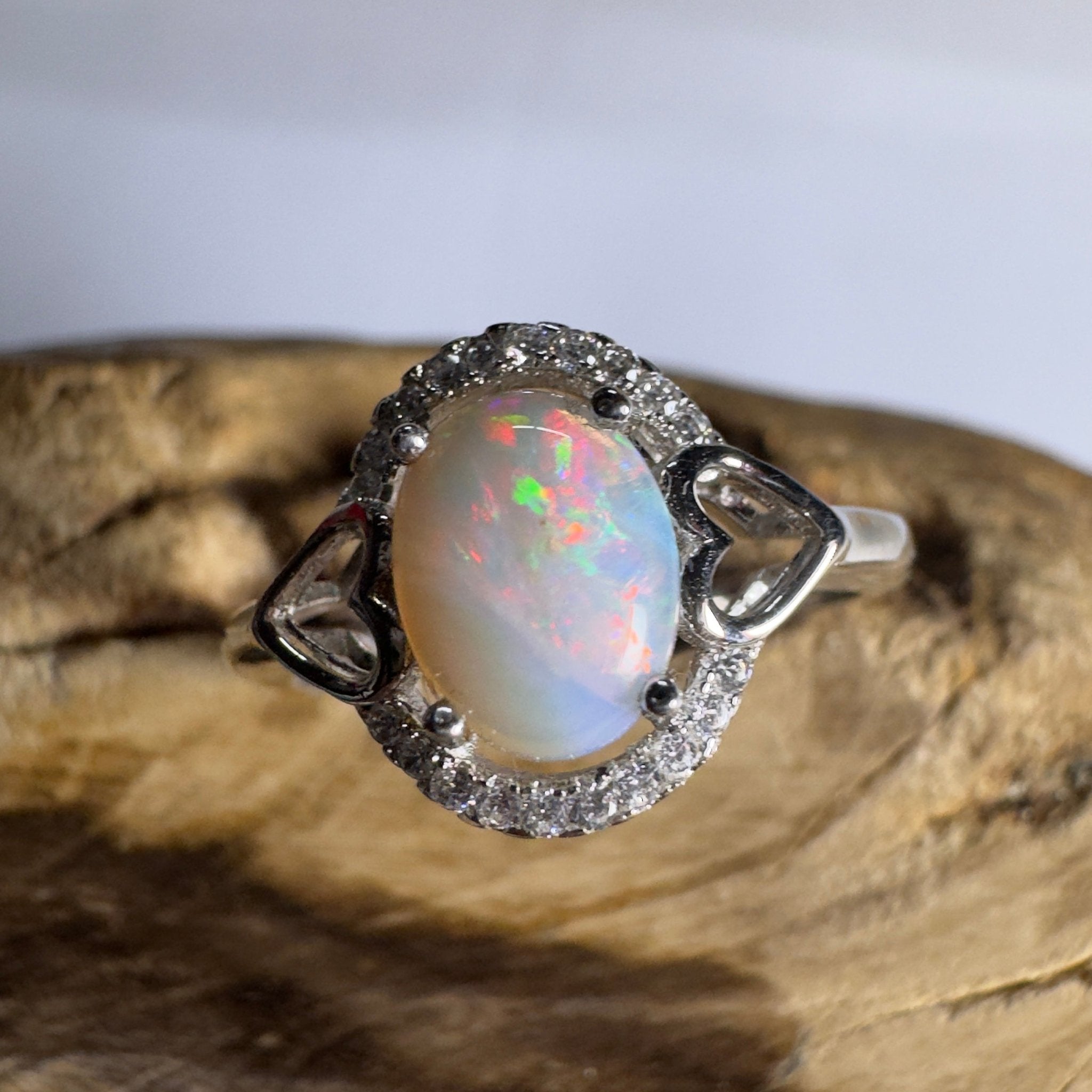Agnes Waters Wonder ~ 0.8ct Coober Pedy Opal 925 Silver Ring