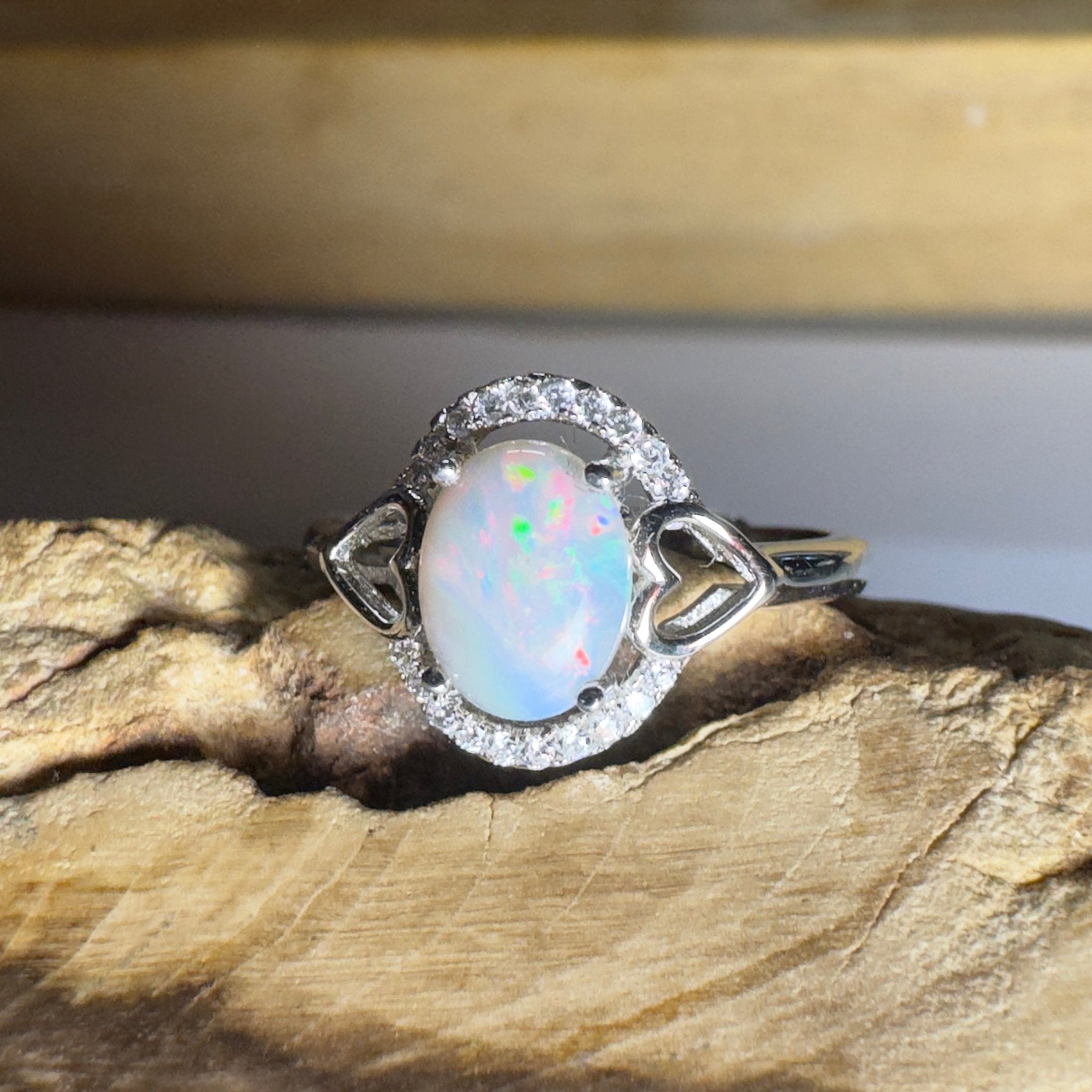 Agnes Waters Wonder ~ 0.8ct Coober Pedy Opal 925 Silver Ring