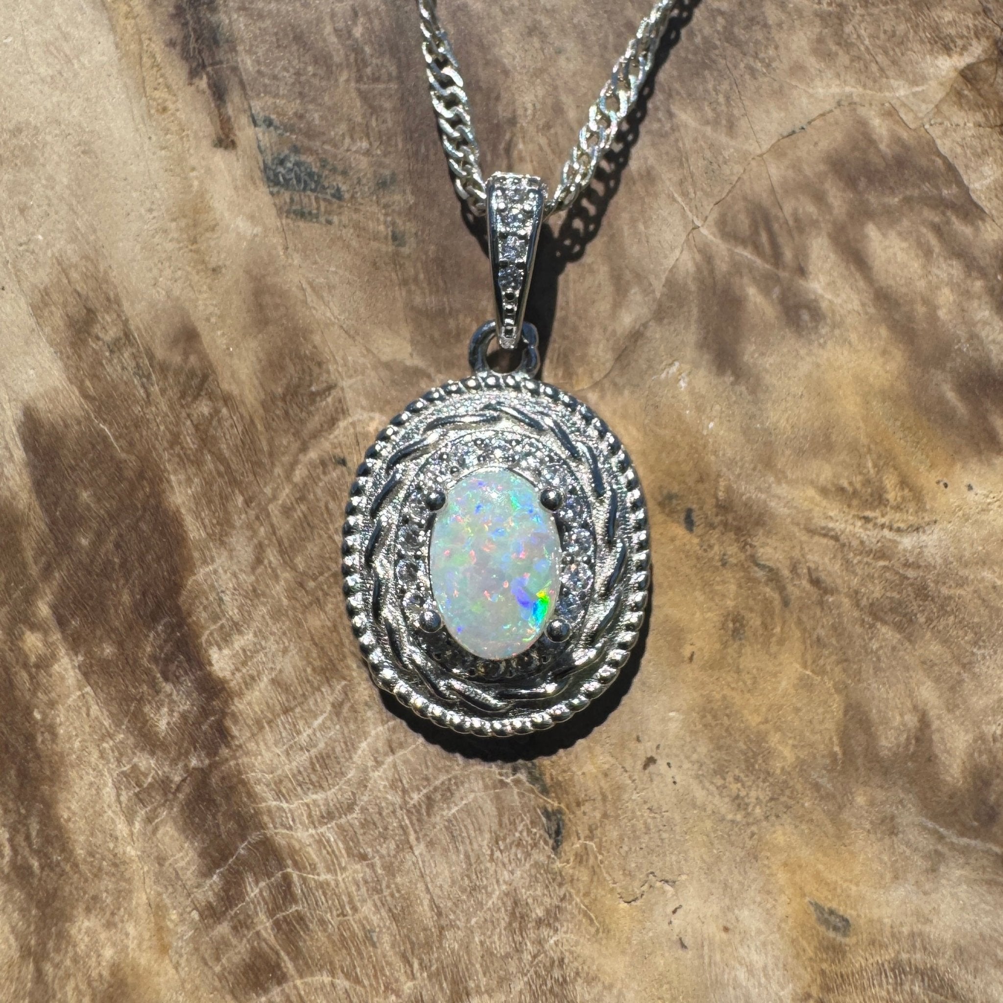 Albany Rise - 0.8ct Coober Pedy Opal 925 Silver Pendant
