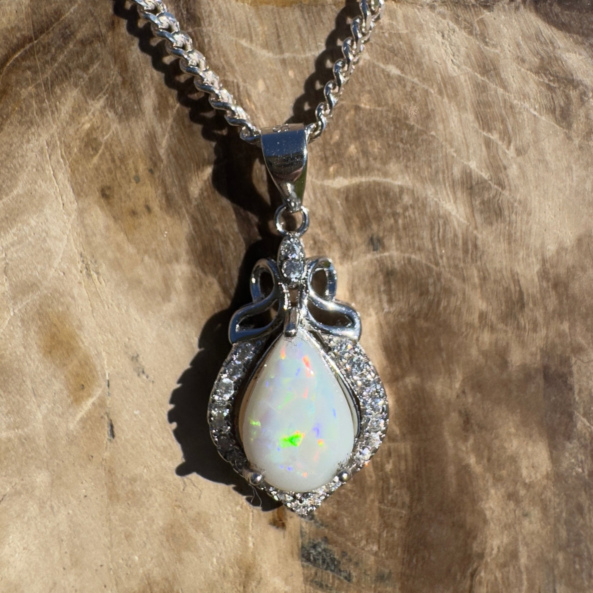Anna Creek Light ~ 0.8ct Coober Pedy Opal 925 Silver Pendant