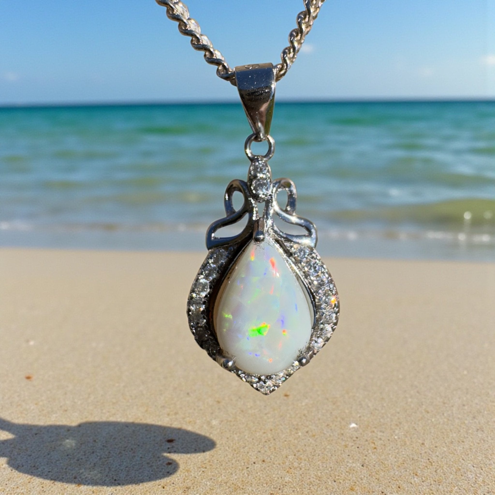 Anna Creek Light ~ 0.8ct Coober Pedy Opal 925 Silver Pendant