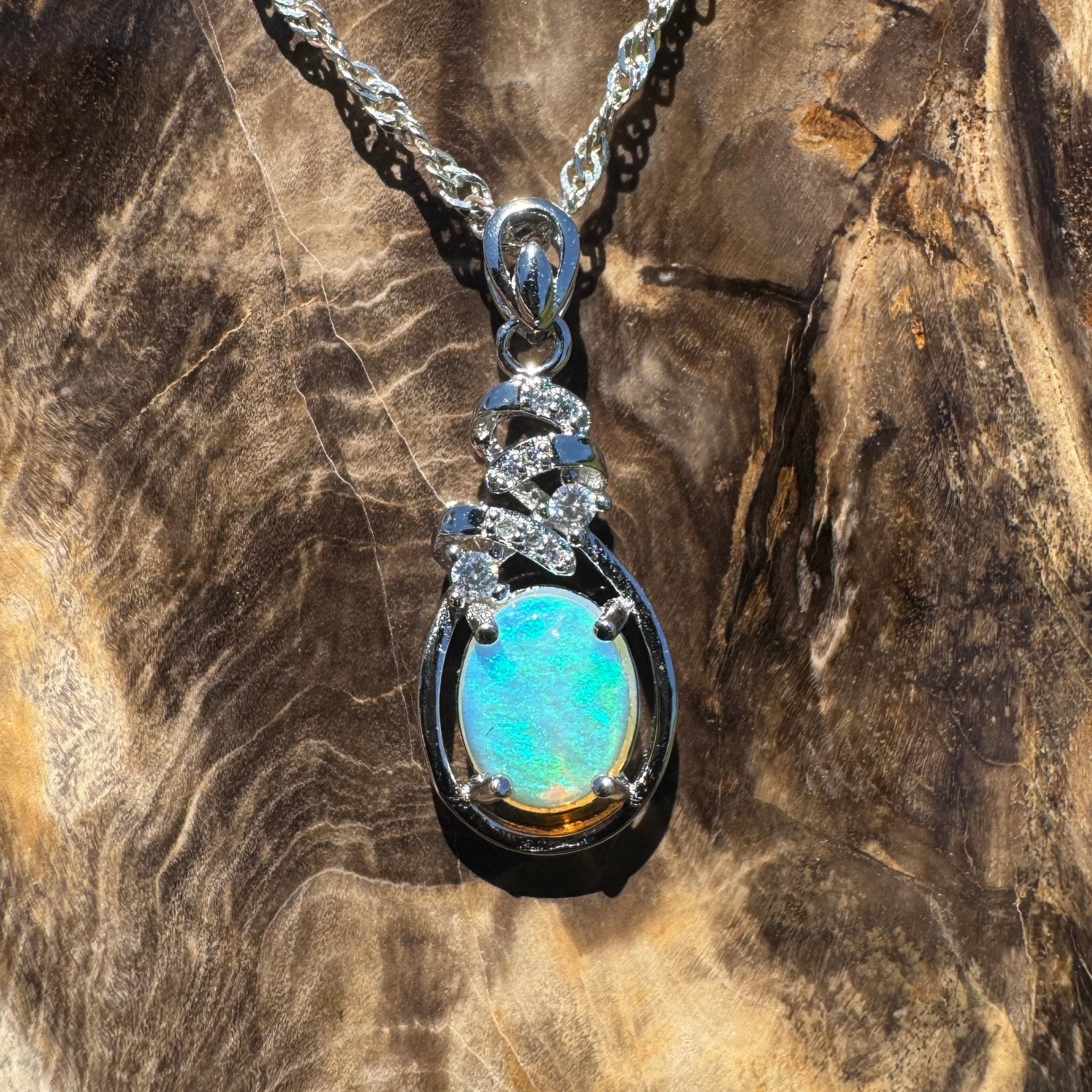Apollo Light ~ 1.1ct Lightning Ridge Opal 925 Silver Pendant