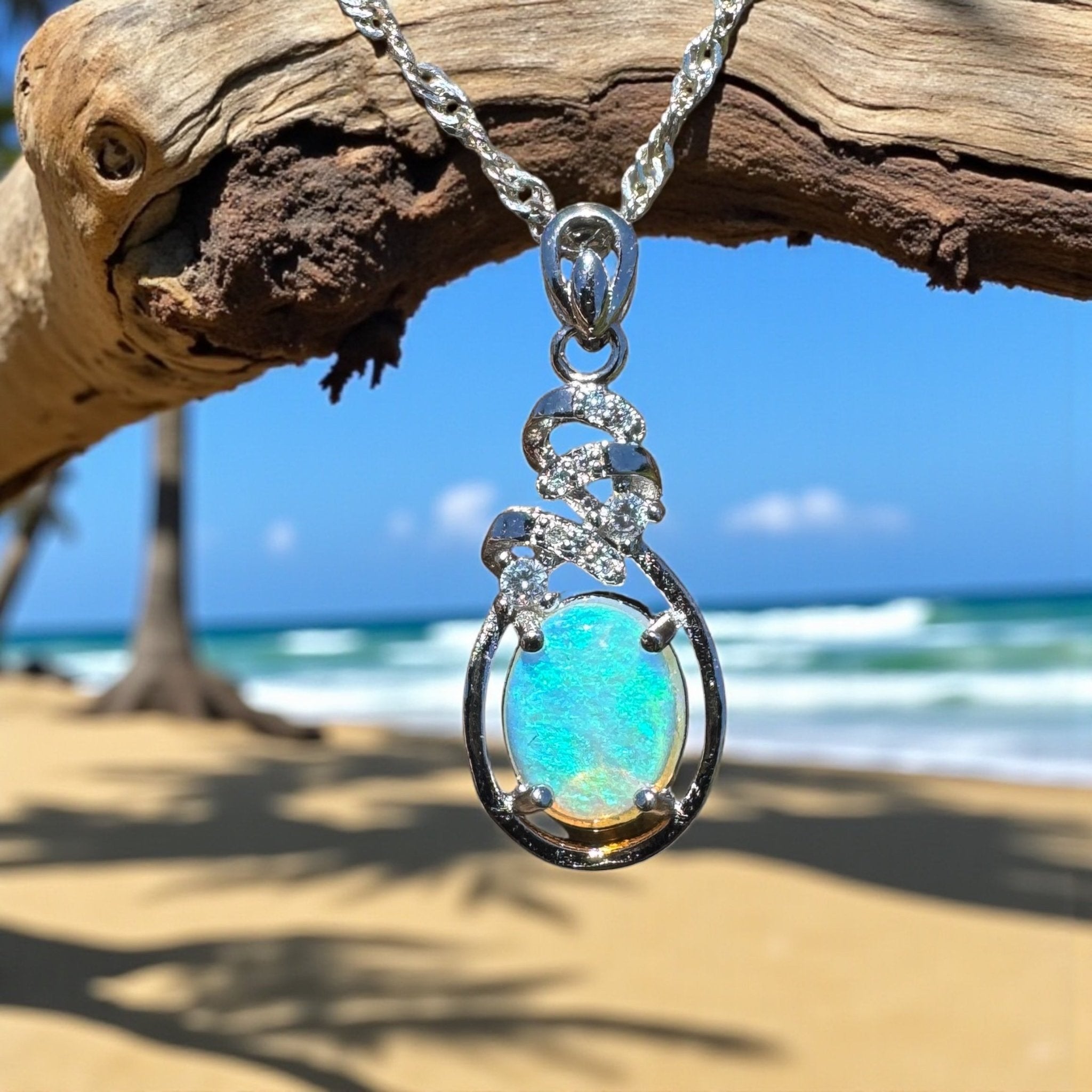Apollo Light ~ 1.1ct Lightning Ridge Opal 925 Silver Pendant