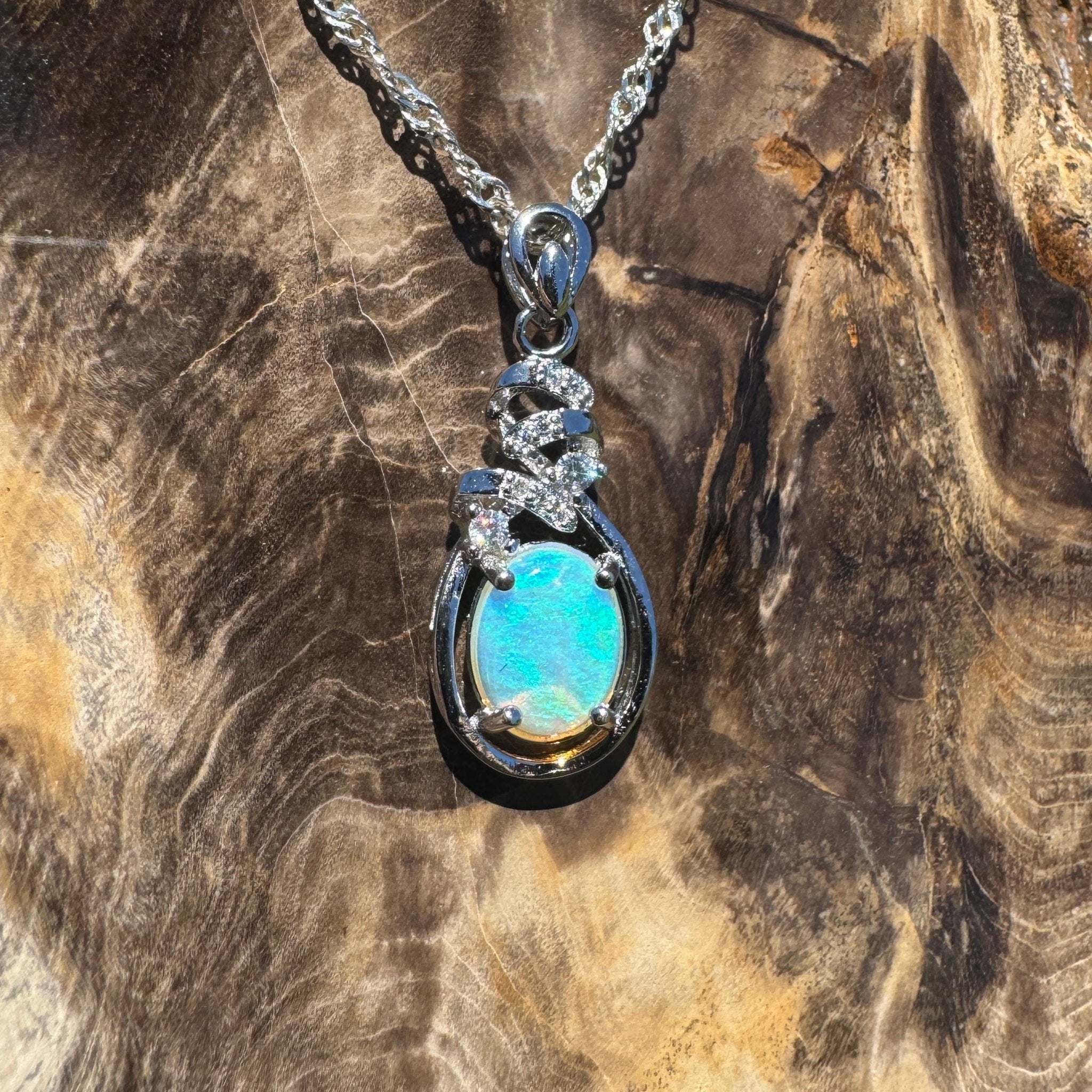 Apollo Light ~ 1.1ct Lightning Ridge Opal 925 Silver Pendant