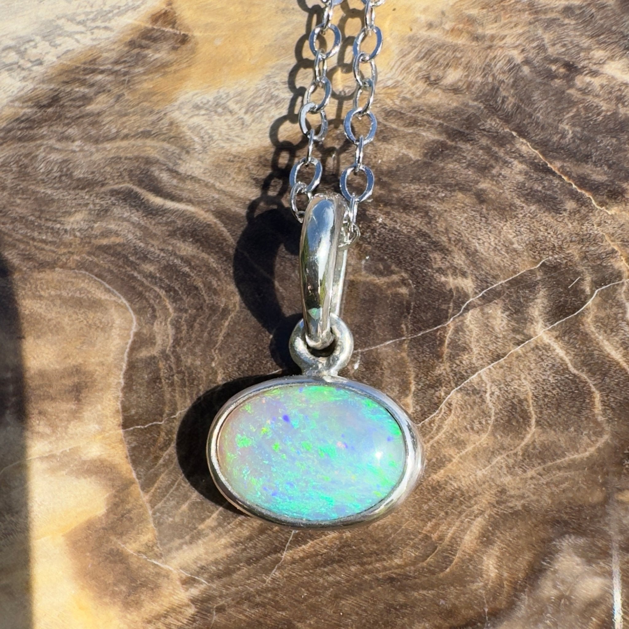 Arafura Blue ~ 1.5ct Lightning Ridge Opal 925 Silver Pendant