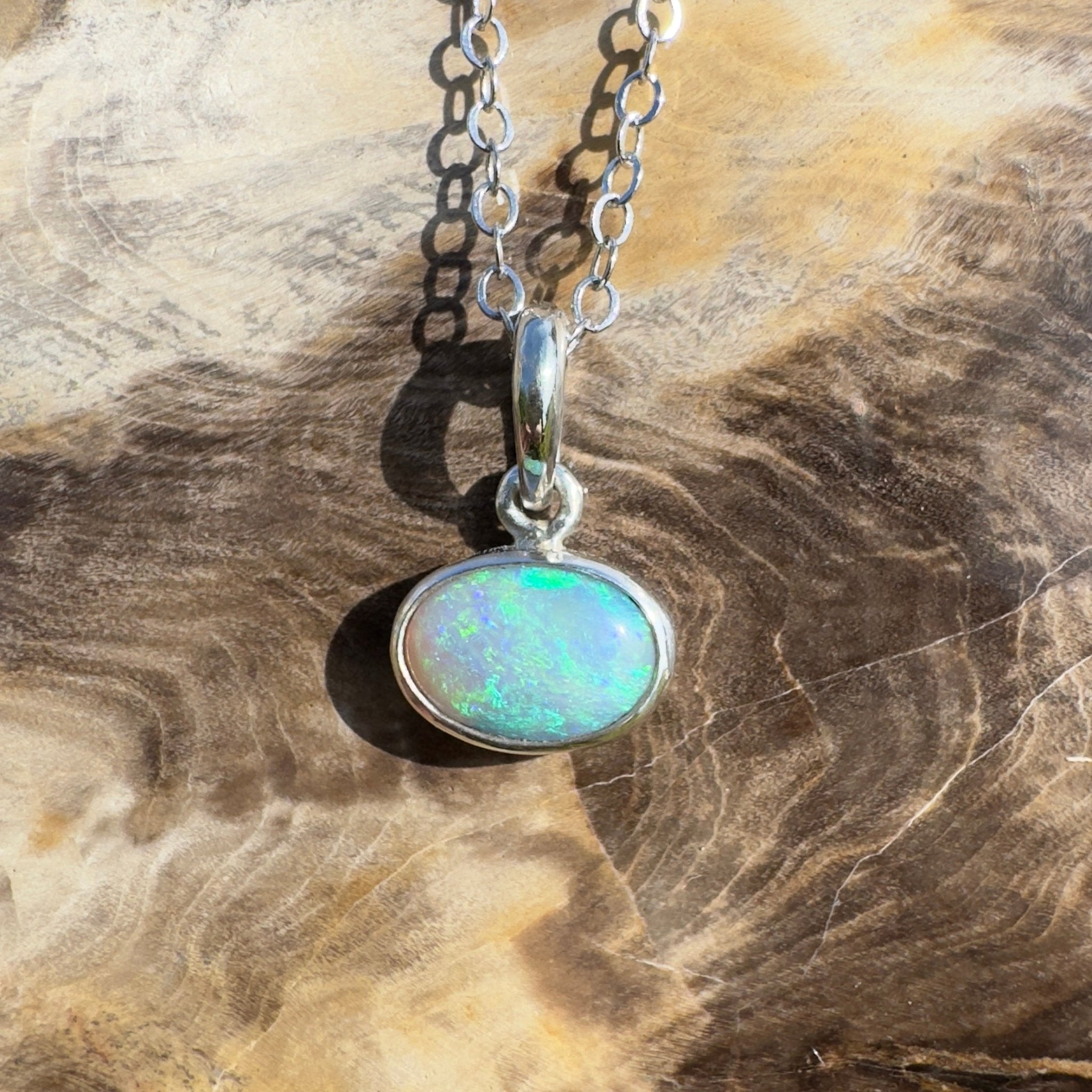 Arafura Blue ~ 1.5ct Lightning Ridge Opal 925 Silver Pendant