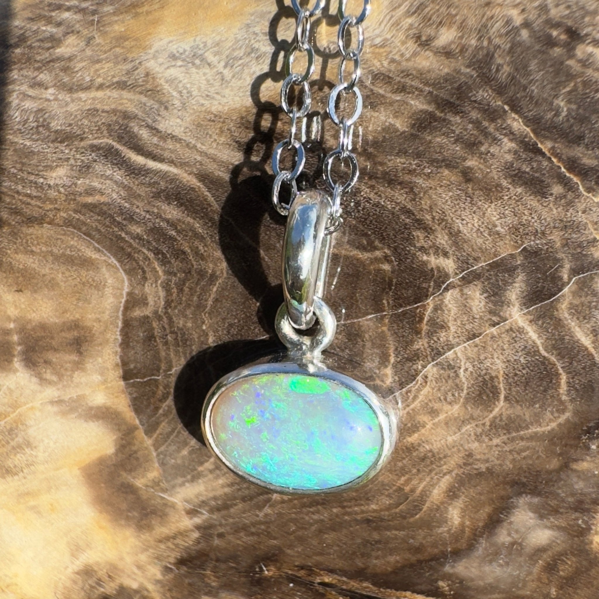 Arafura Blue ~ 1.5ct Lightning Ridge Opal 925 Silver Pendant