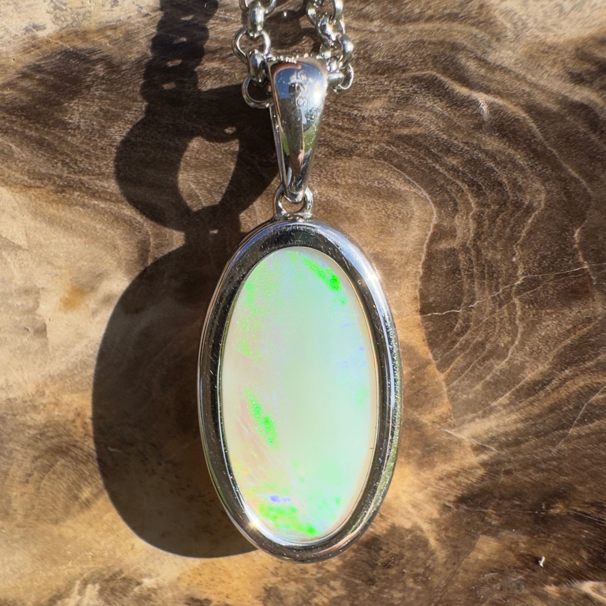Arafura Drift ~ 4.6ct Coober Pedy Opal 925 Silver Pendant
