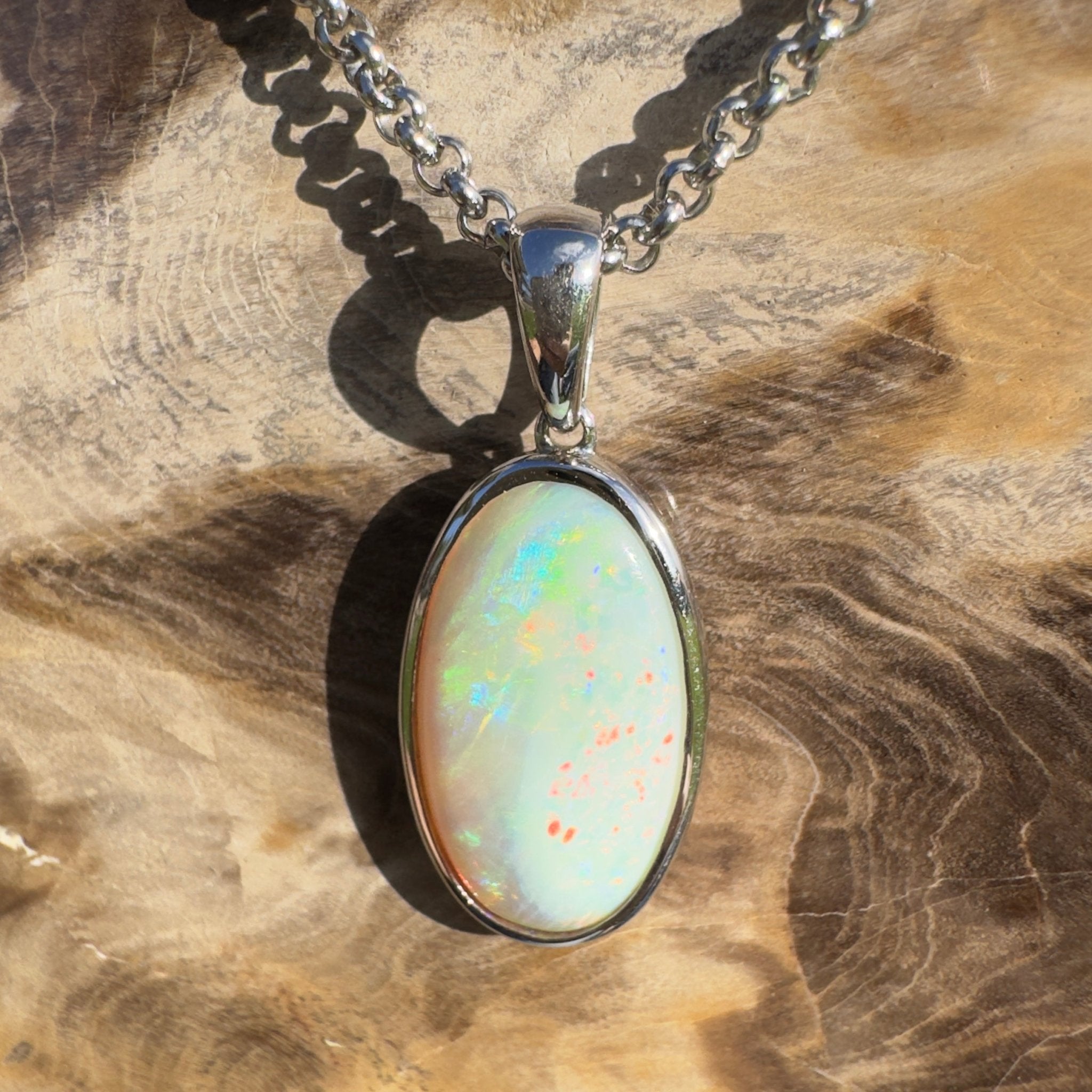 Arafura Drift ~ 4.6ct Coober Pedy Opal 925 Silver Pendant