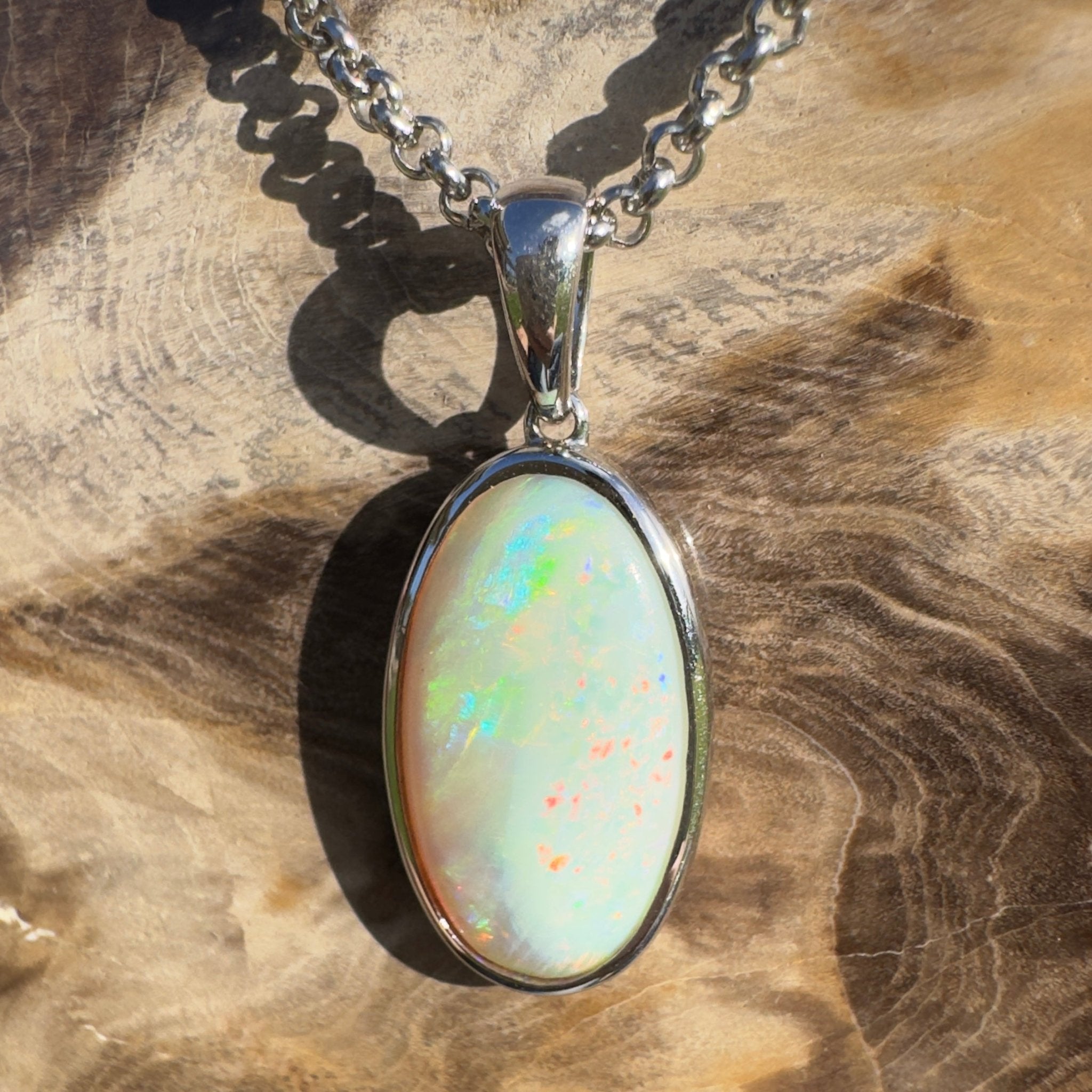 Arafura Drift ~ 4.6ct Coober Pedy Opal 925 Silver Pendant