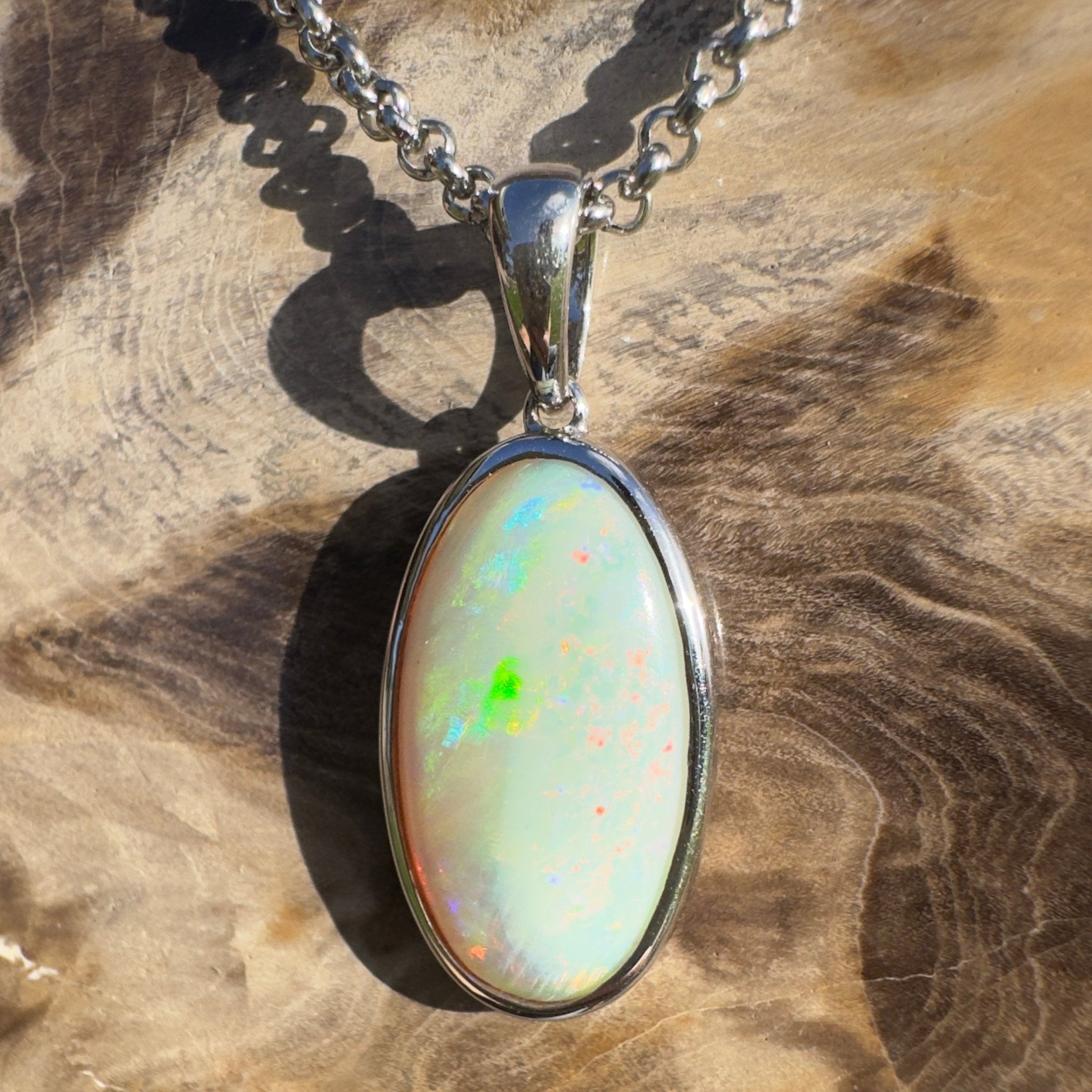 Arafura Drift ~ 4.6ct Coober Pedy Opal 925 Silver Pendant