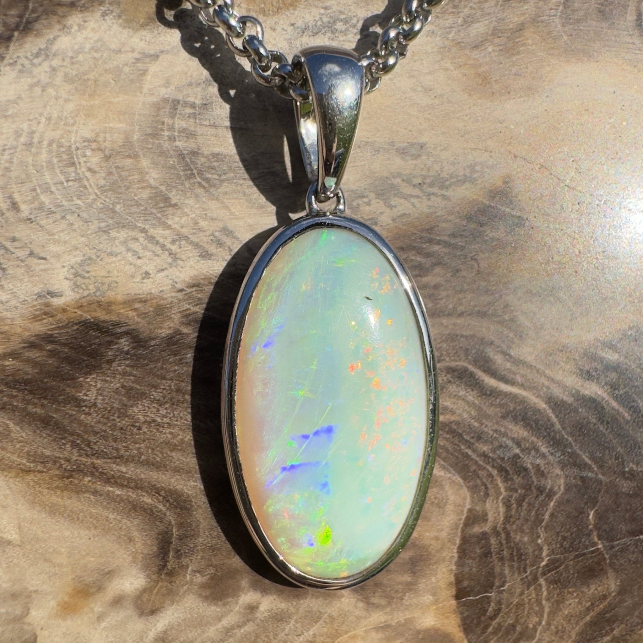Arafura Drift ~ 4.6ct Coober Pedy Opal 925 Silver Pendant