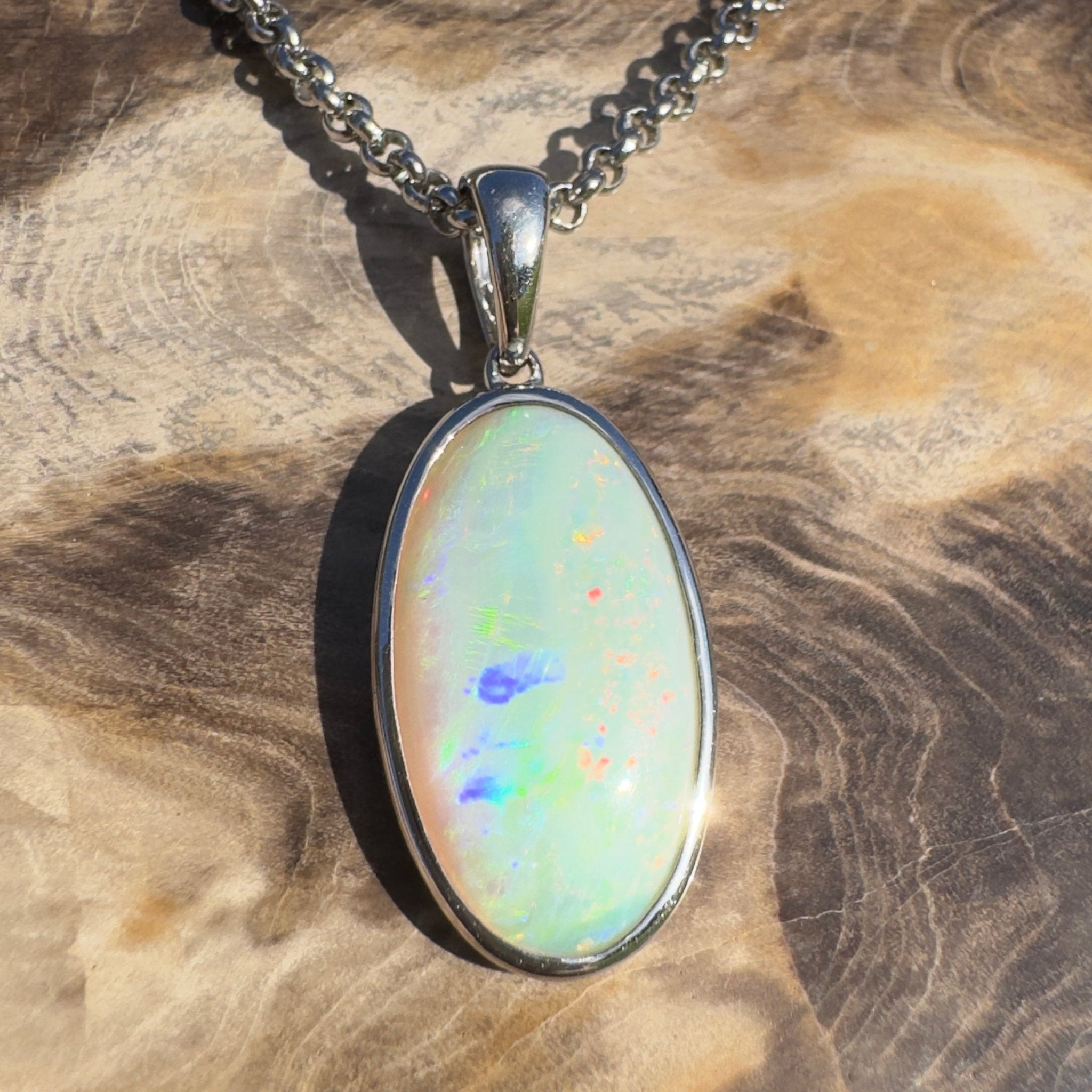 Arafura Drift ~ 4.6ct Coober Pedy Opal 925 Silver Pendant