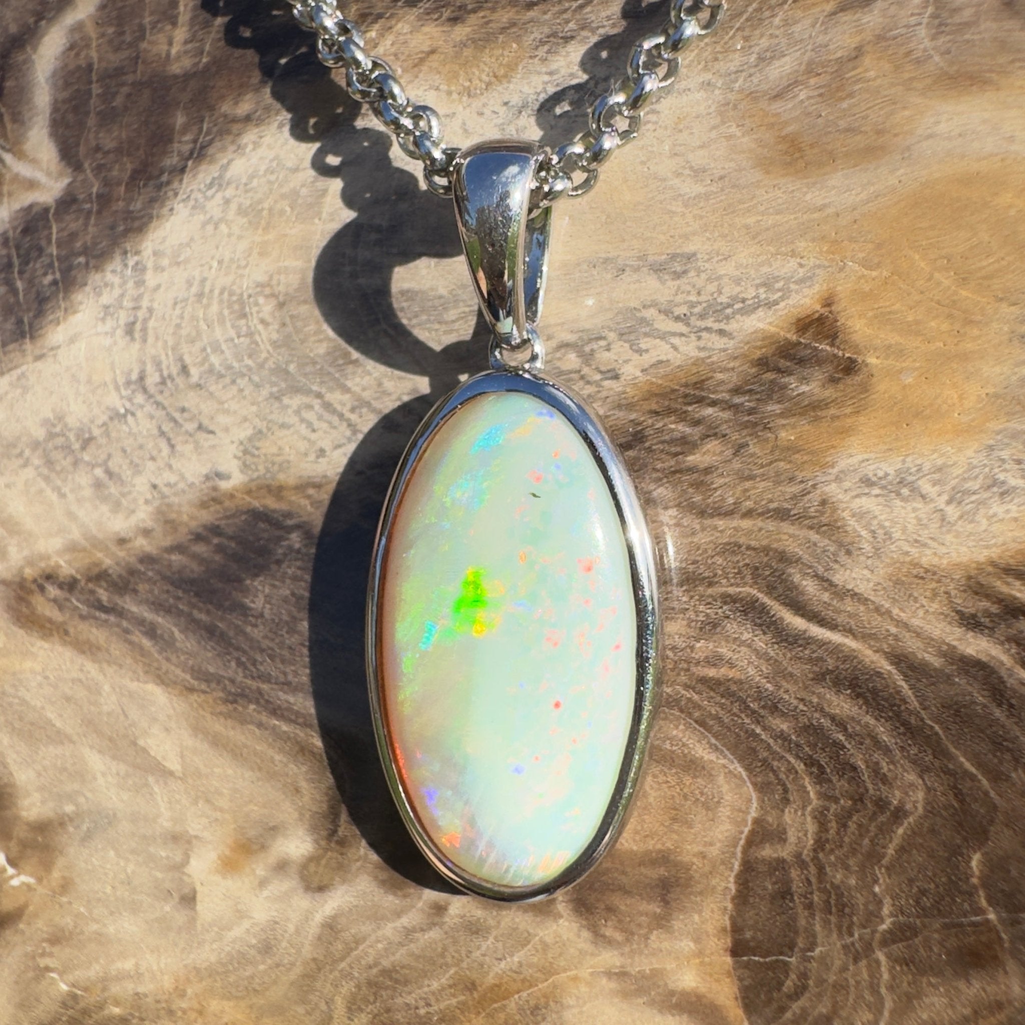 Arafura Drift ~ 4.6ct Coober Pedy Opal 925 Silver Pendant