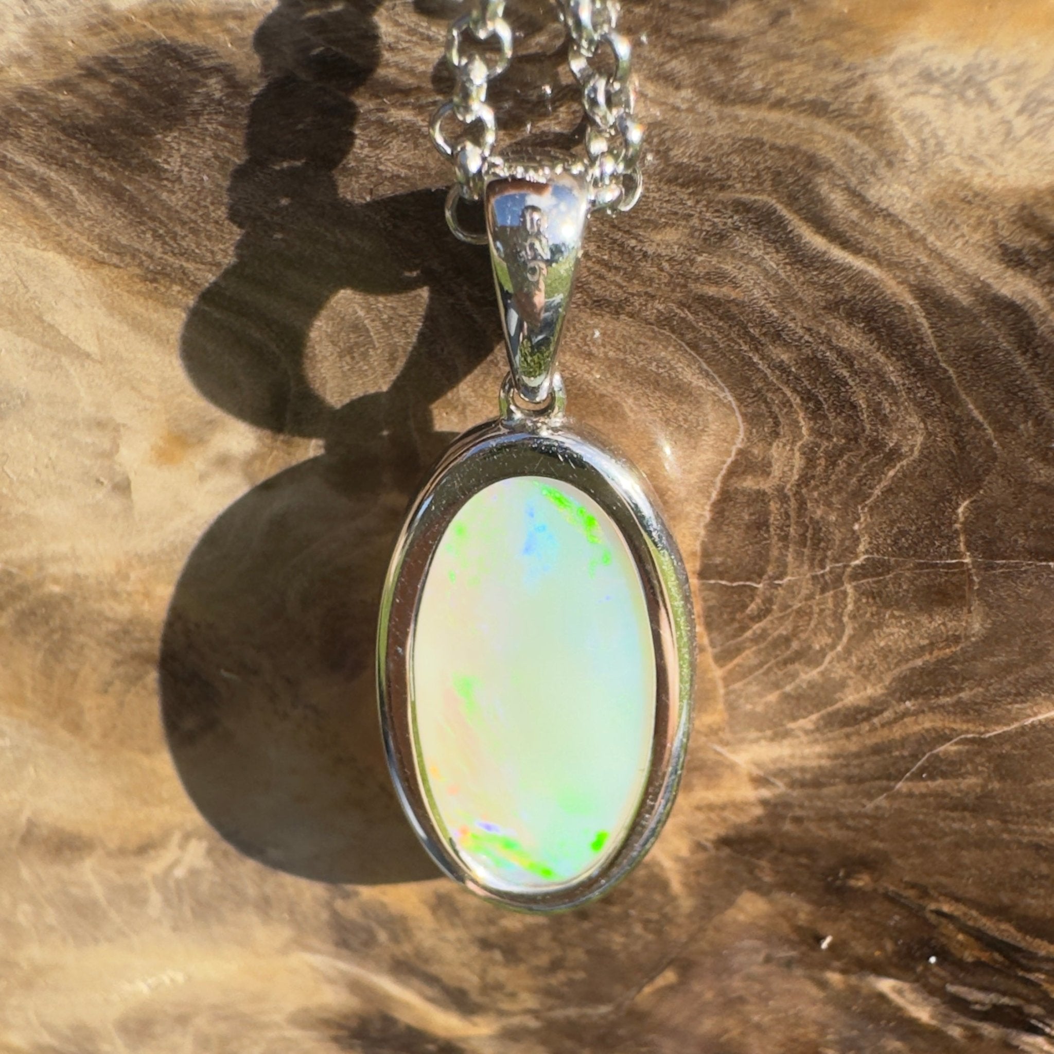 Arafura Drift ~ 4.6ct Coober Pedy Opal 925 Silver Pendant