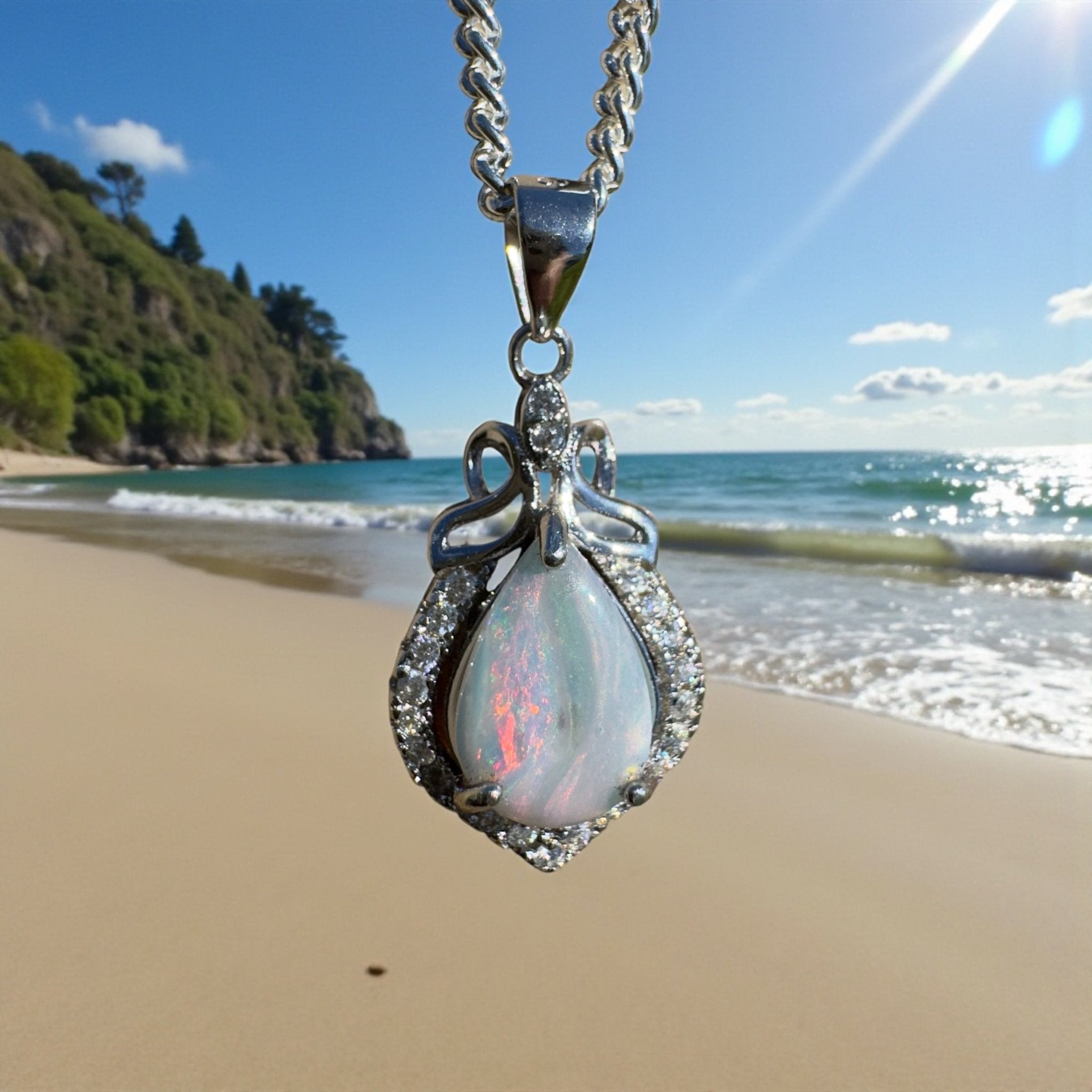 Arckaringa Echo ~ 0.8ct Coober Pedy Opal 925 Silver Pendant