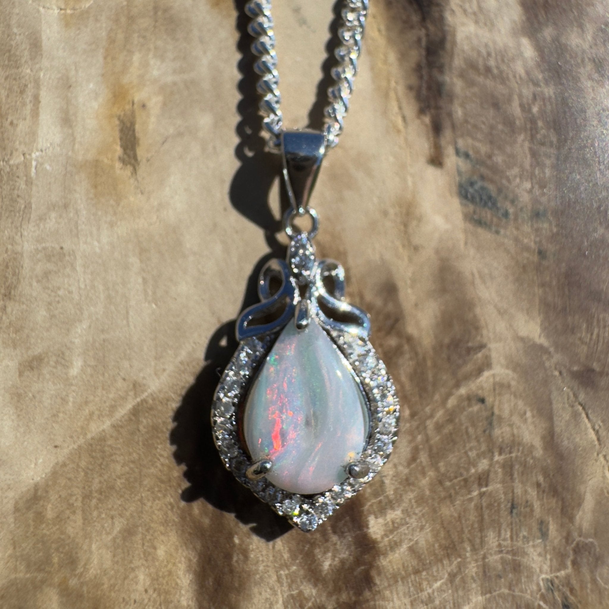 Arckaringa Echo ~ 0.8ct Coober Pedy Opal 925 Silver Pendant